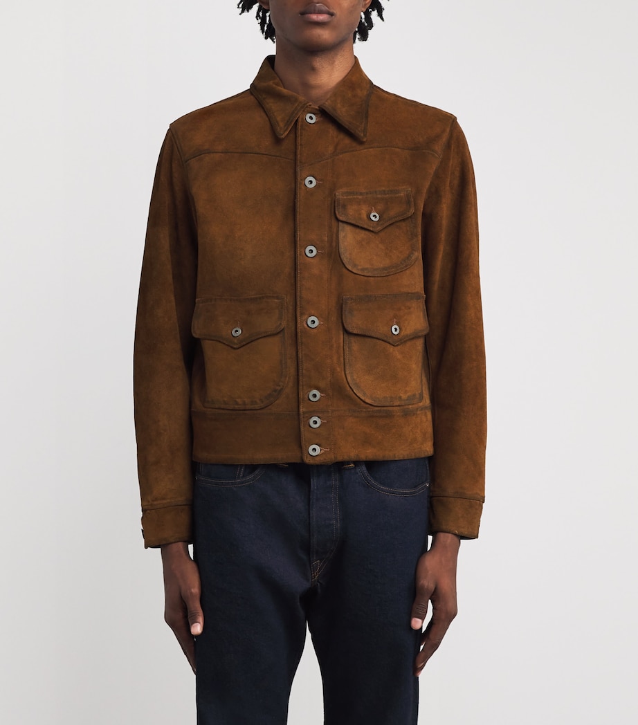 Double RL Roughout Suede Jacket BROWN Image 3