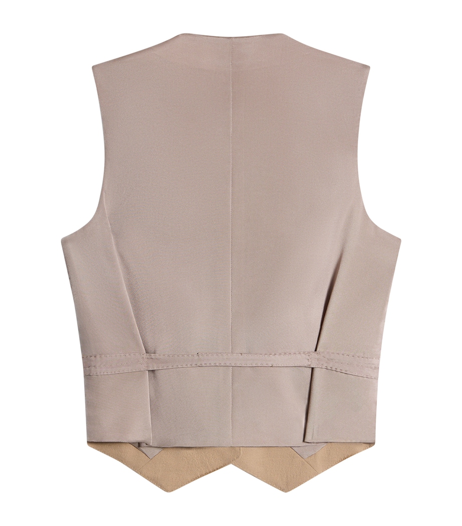 Schiaparelli Womens Wool-Blend Bijoux Waistcoat Beige Image 3