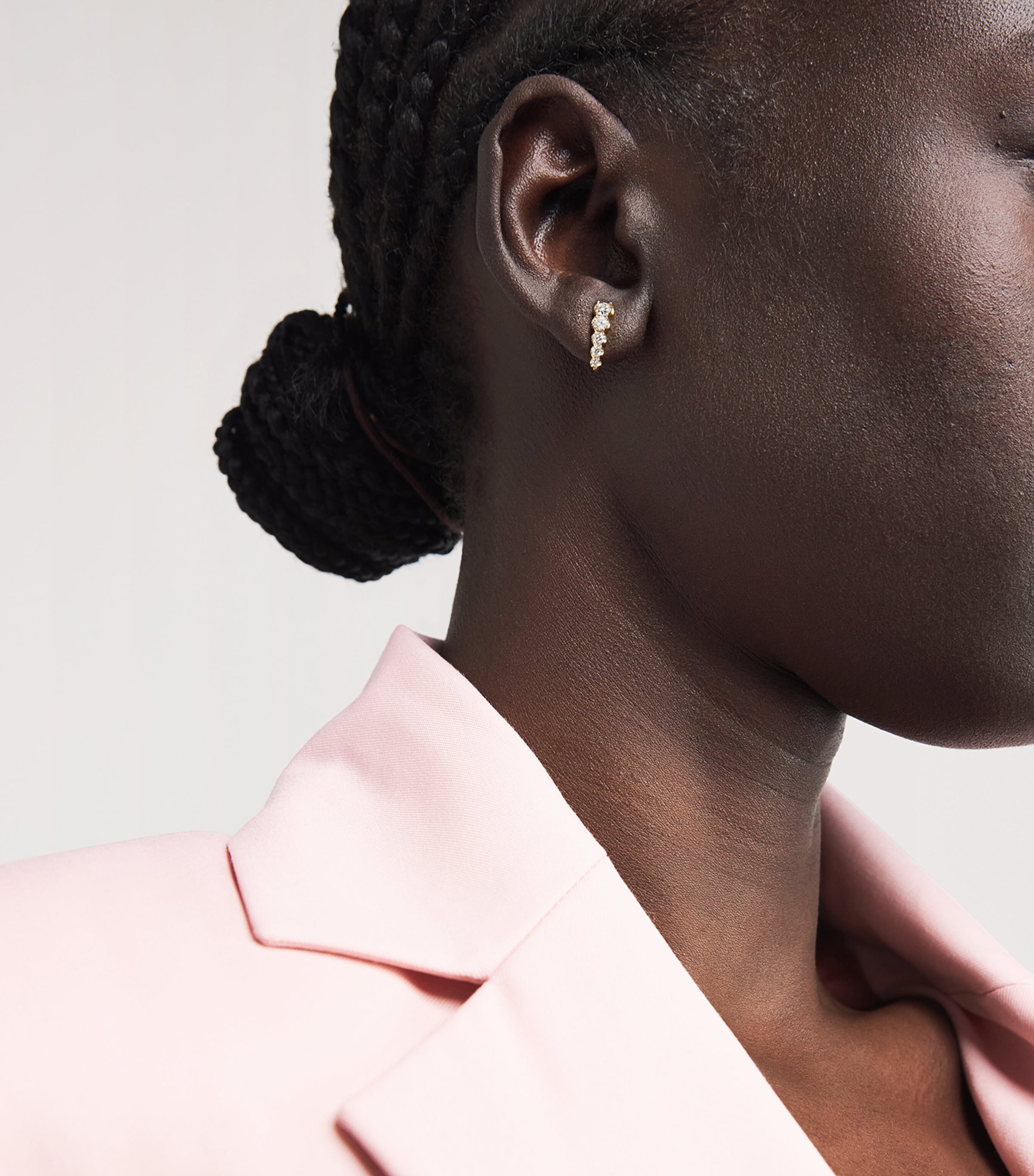 Large Yellow Gold and Diamond Edith Stud Earrings YELLOW GOLD Image 2