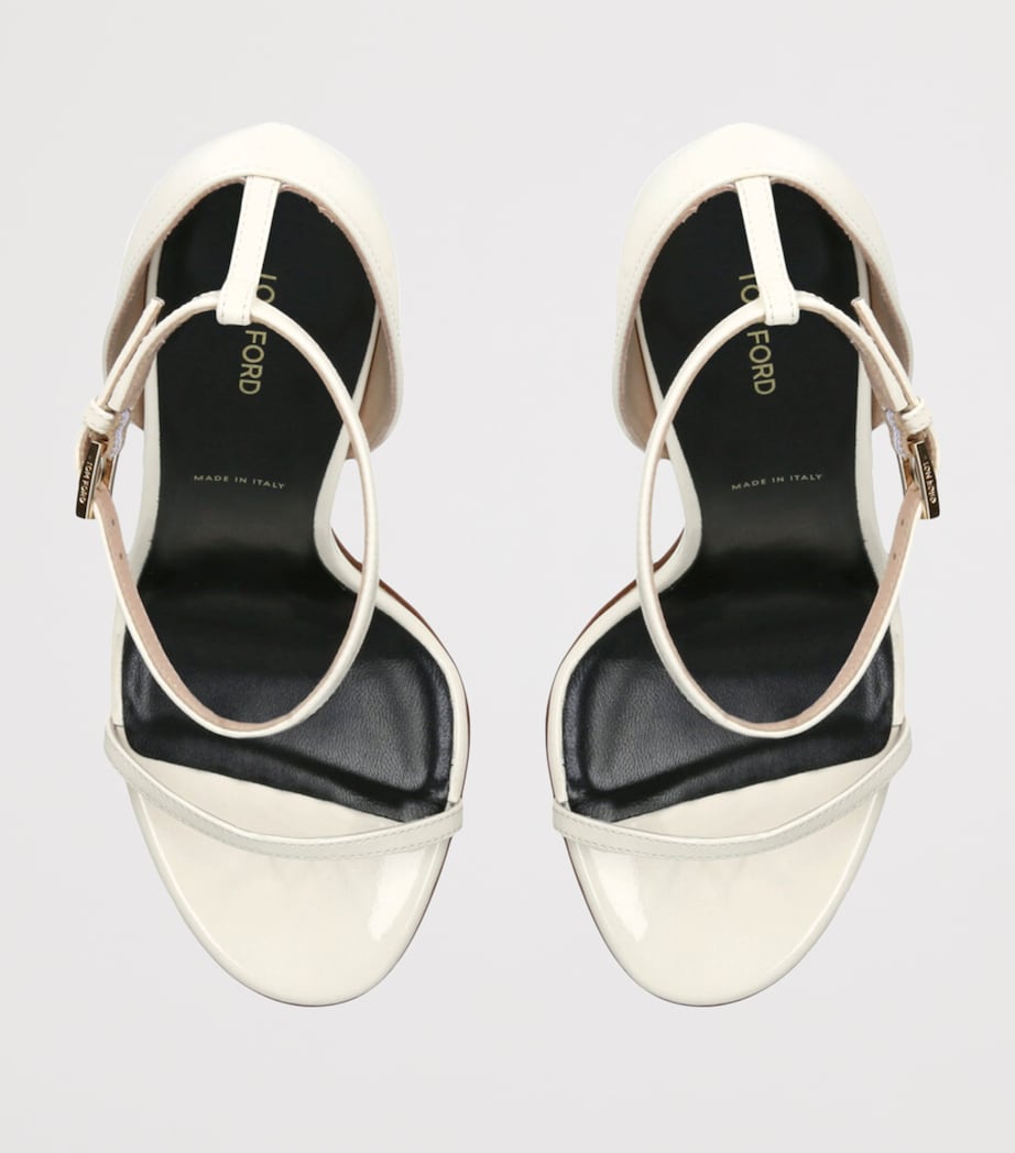 TOM FORD Patent Leather Vertigo Heeled Sandals 105 Bone Image 4