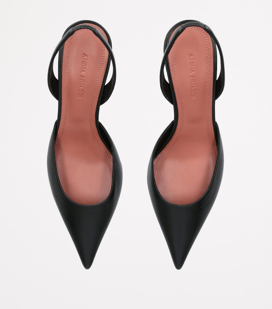 Leather Sofia Slingback Heels 60 BLACK Image 4