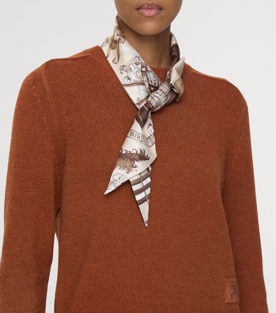 Burberry Silk Reversible Skinny Scarf Taupe Beige Image 4