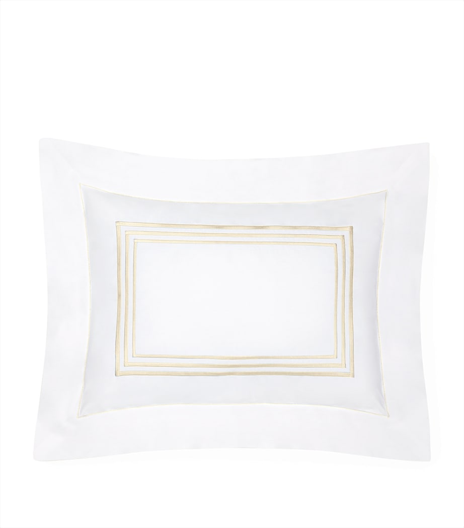 Pratesi Cotton Tre Righ Pillowcase (30cm x 40cm) White/beige Image 1