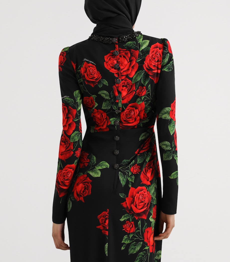 Dolce&Gabbana Womens Rose-Print Maxi Dress Rose Rosse F.n Image 5