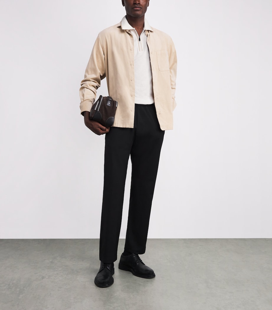 Wool Quarter-Zip Polo Shirt 80 WHITE Image 2