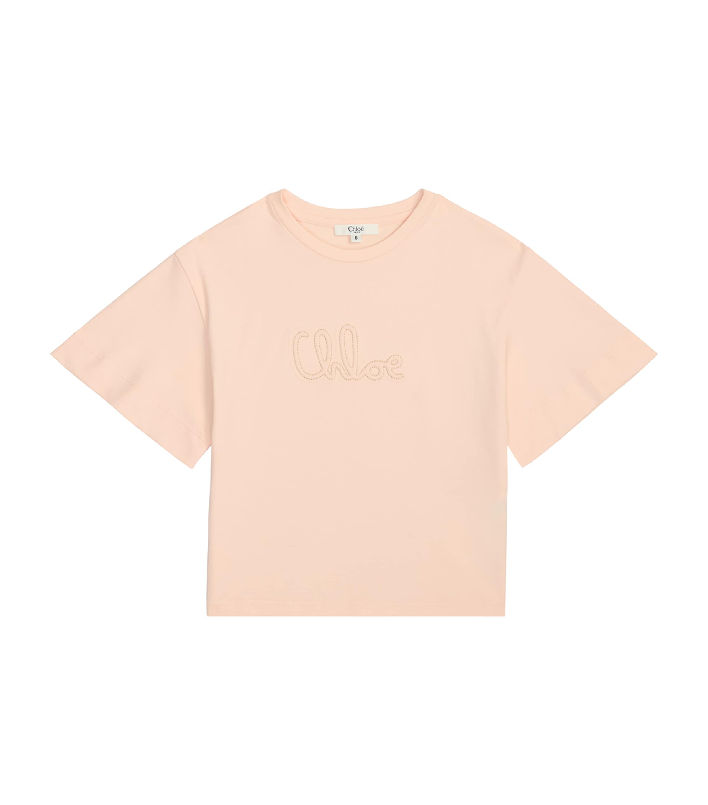 Chloé Raised Logo T-shirt In Nude