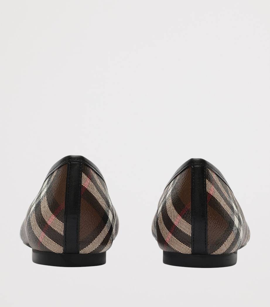 Burberry Check Canvas Highgate Ballet Flats Tobacco Brown Ip Chk Image 3