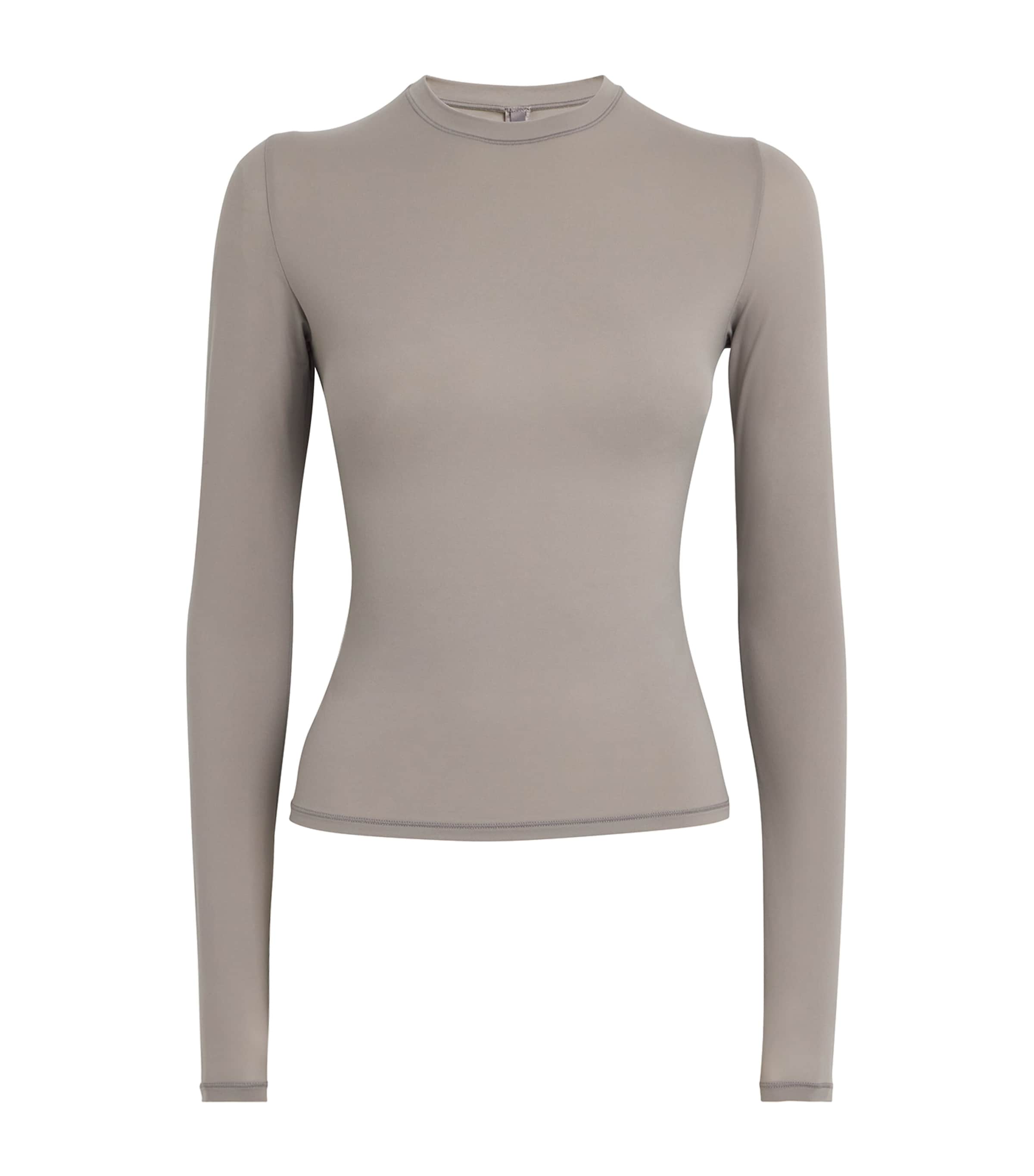 Skims Fits Everybody Long-sleeve T-shirt In Grey