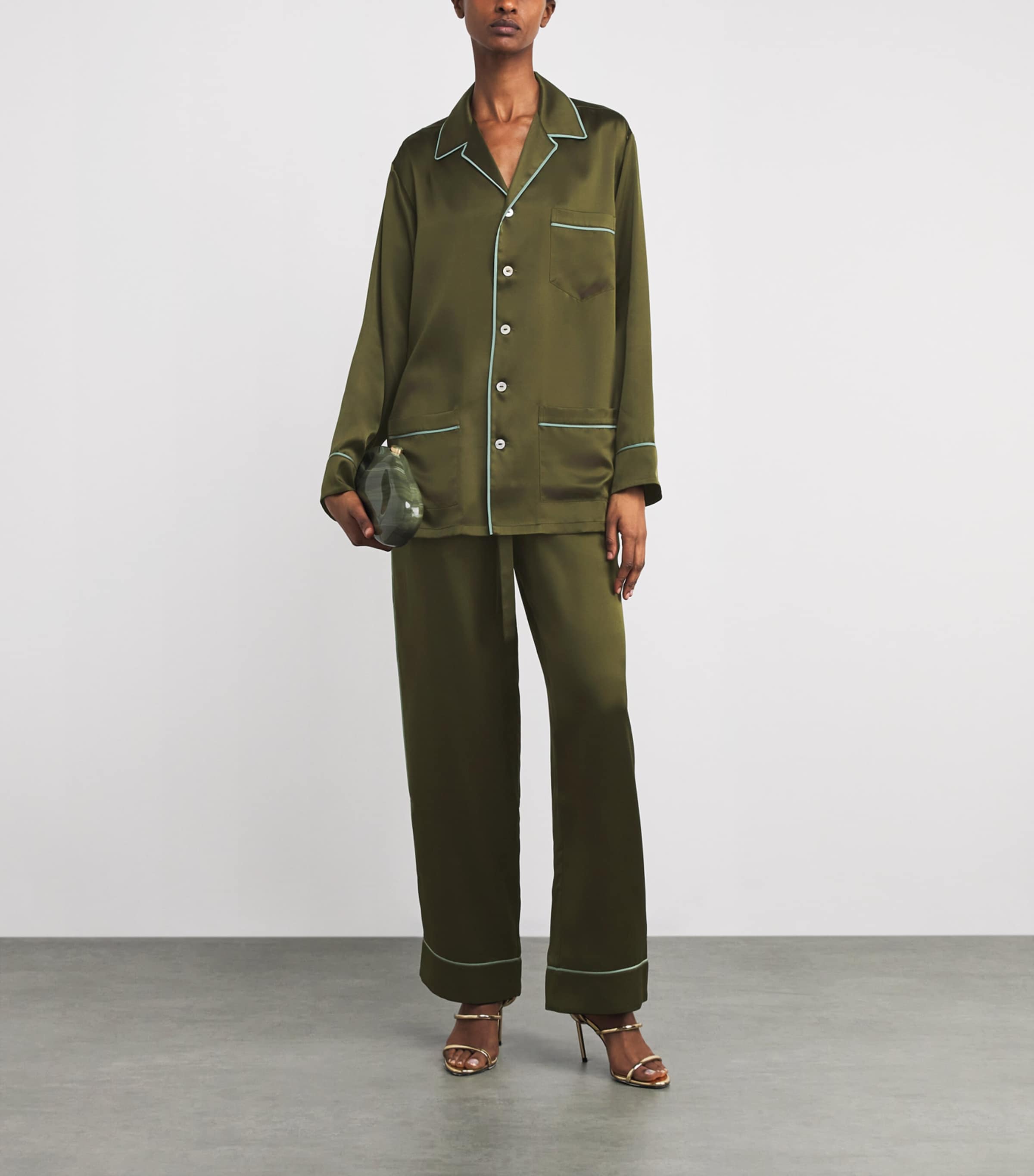 Silk Yves Pyjama Set IVY Image 5