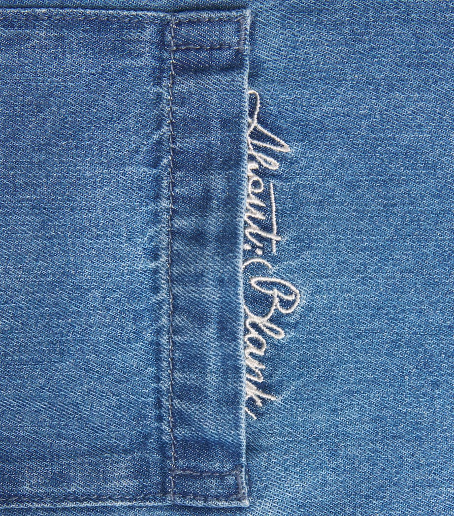 about:blank Mens Script Denim Shirt Blue Wash Image 6