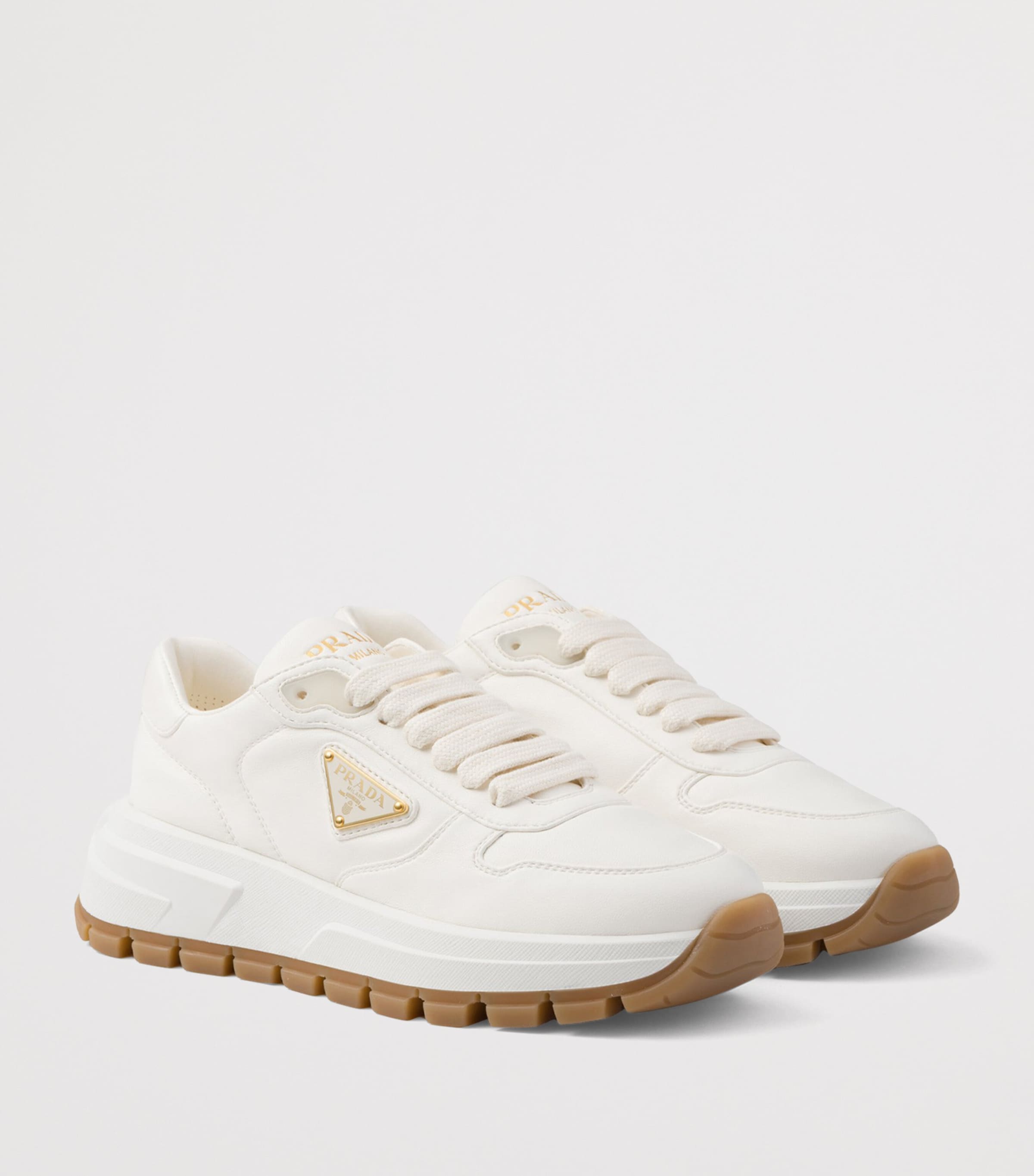 Prada Leather Triangle Sneakers Image 2