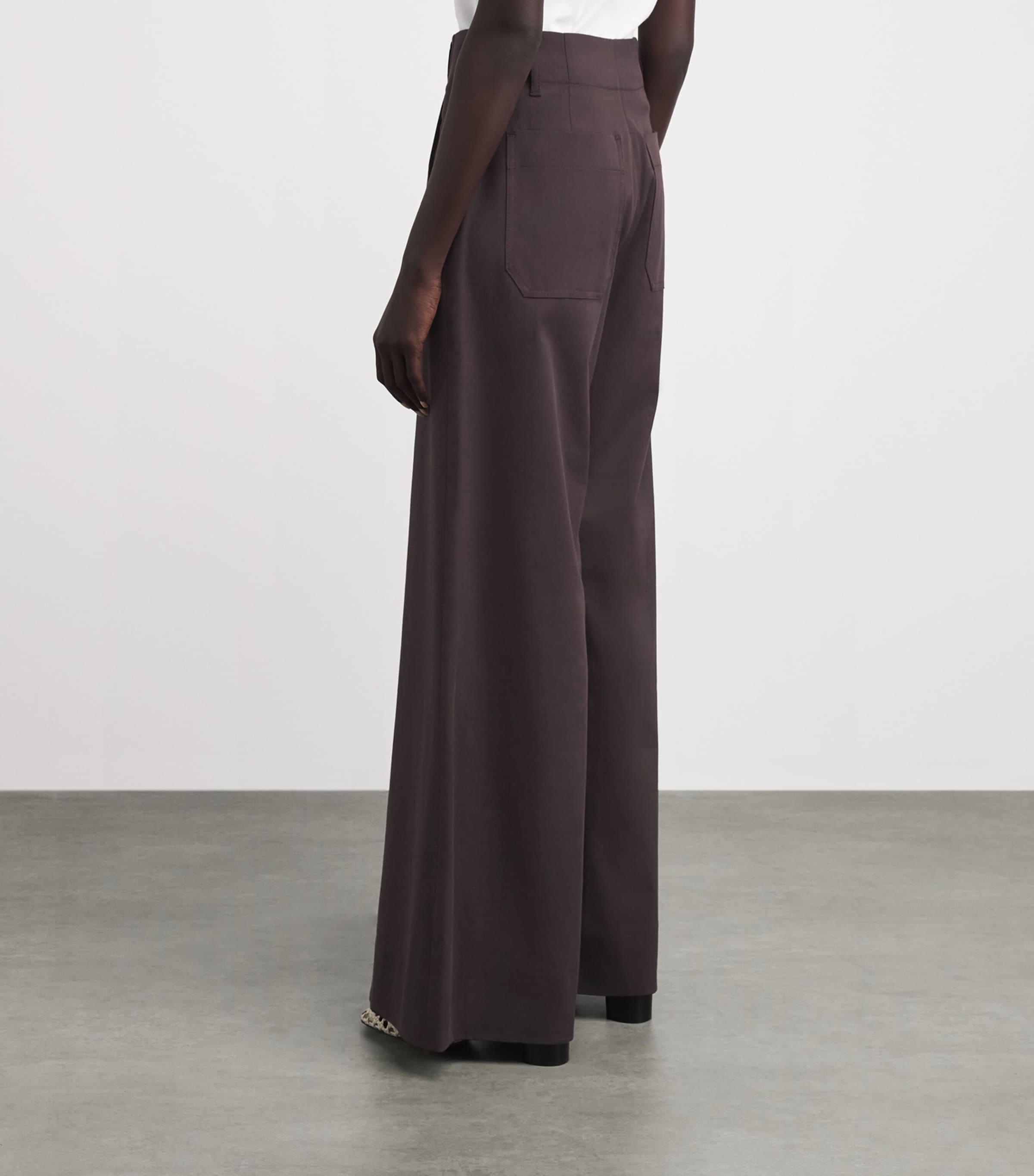 ME+EM Womens Very Wide-Leg Trousers Cocoa Brown Image 5