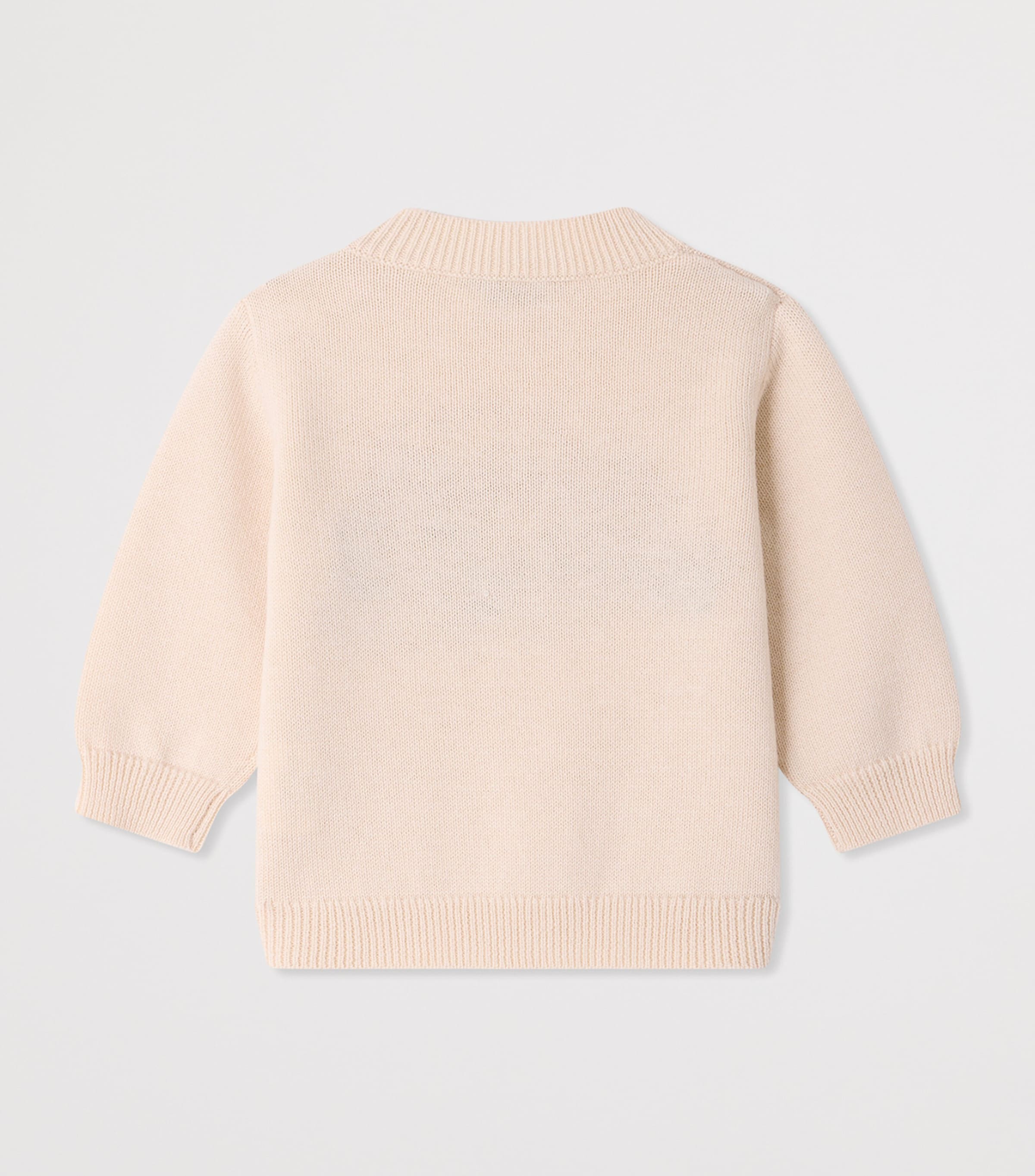 Bonpoint Wool-Cotton Almira Sweater (6-12 Months) Ecru Image 2