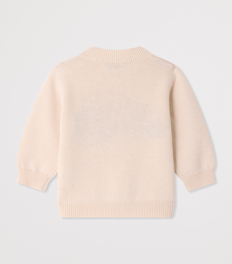 Bonpoint Wool-Cotton Almira Sweater (6-12 Months) Ecru Image 2