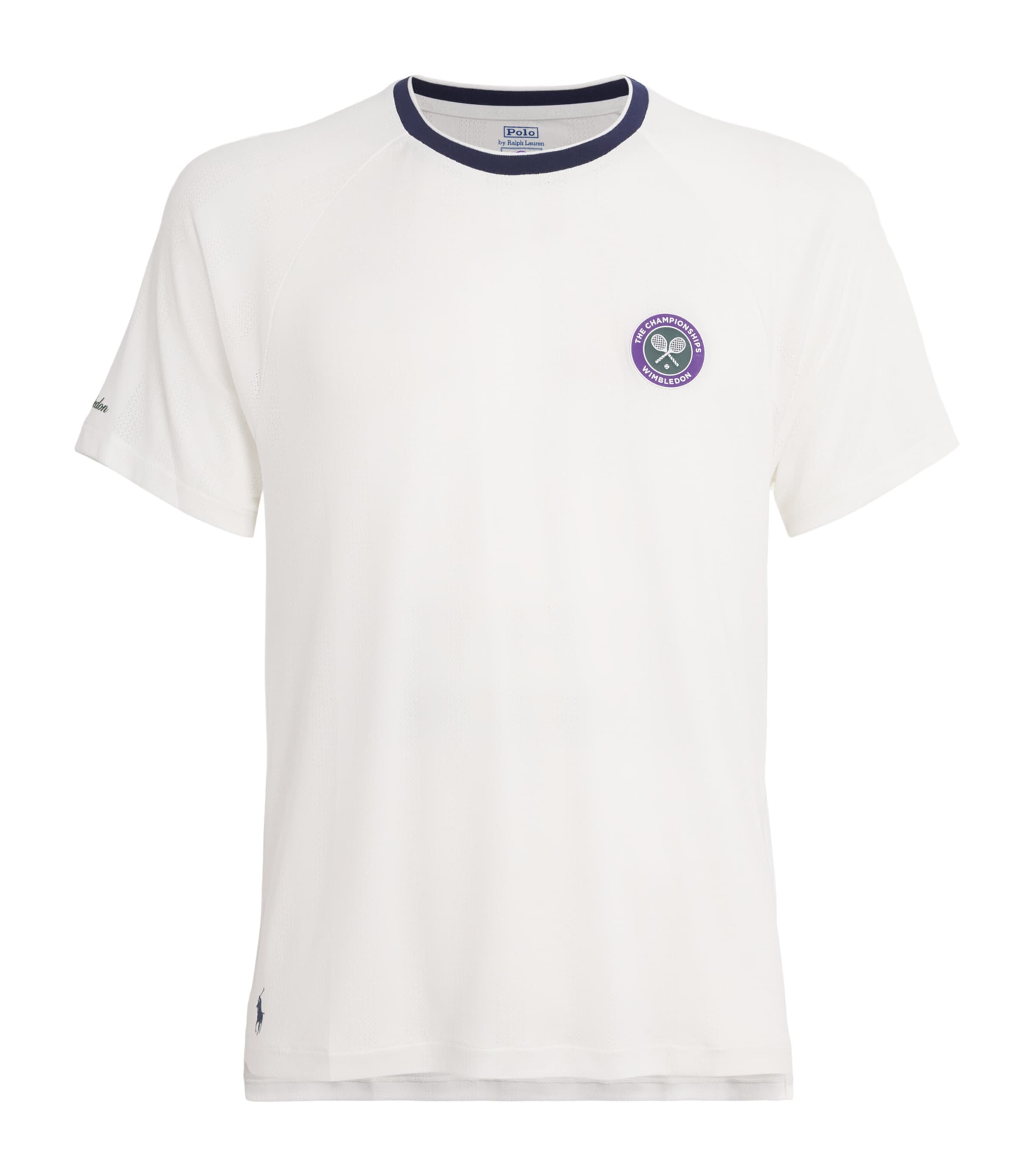 RLX Ralph Lauren Mens x Wimbledon Performance Mesh T-Shirt Ceramic White Image 1