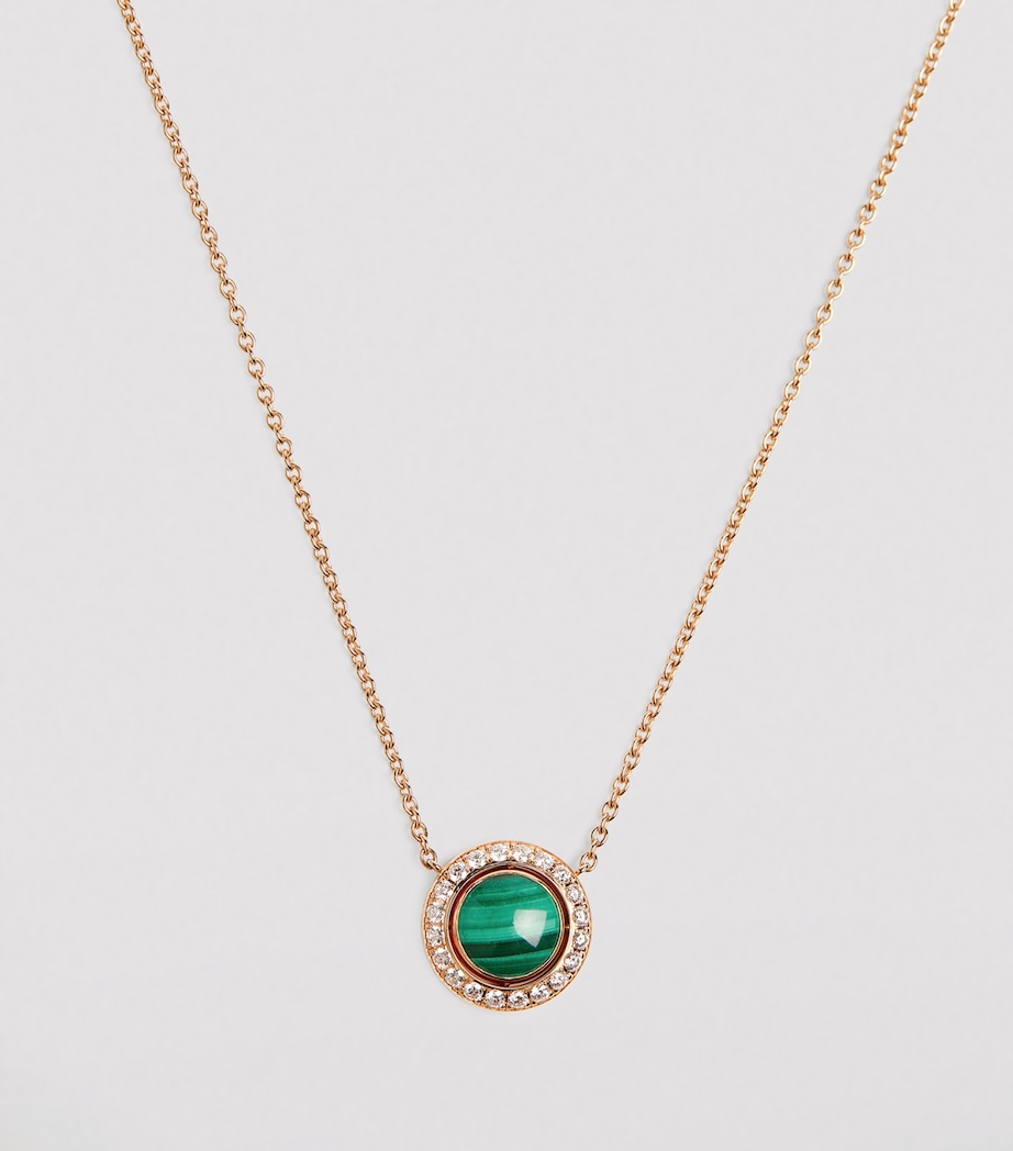 Rose Gold, Diamond and Malachite Possession Necklace GREEN Image 2