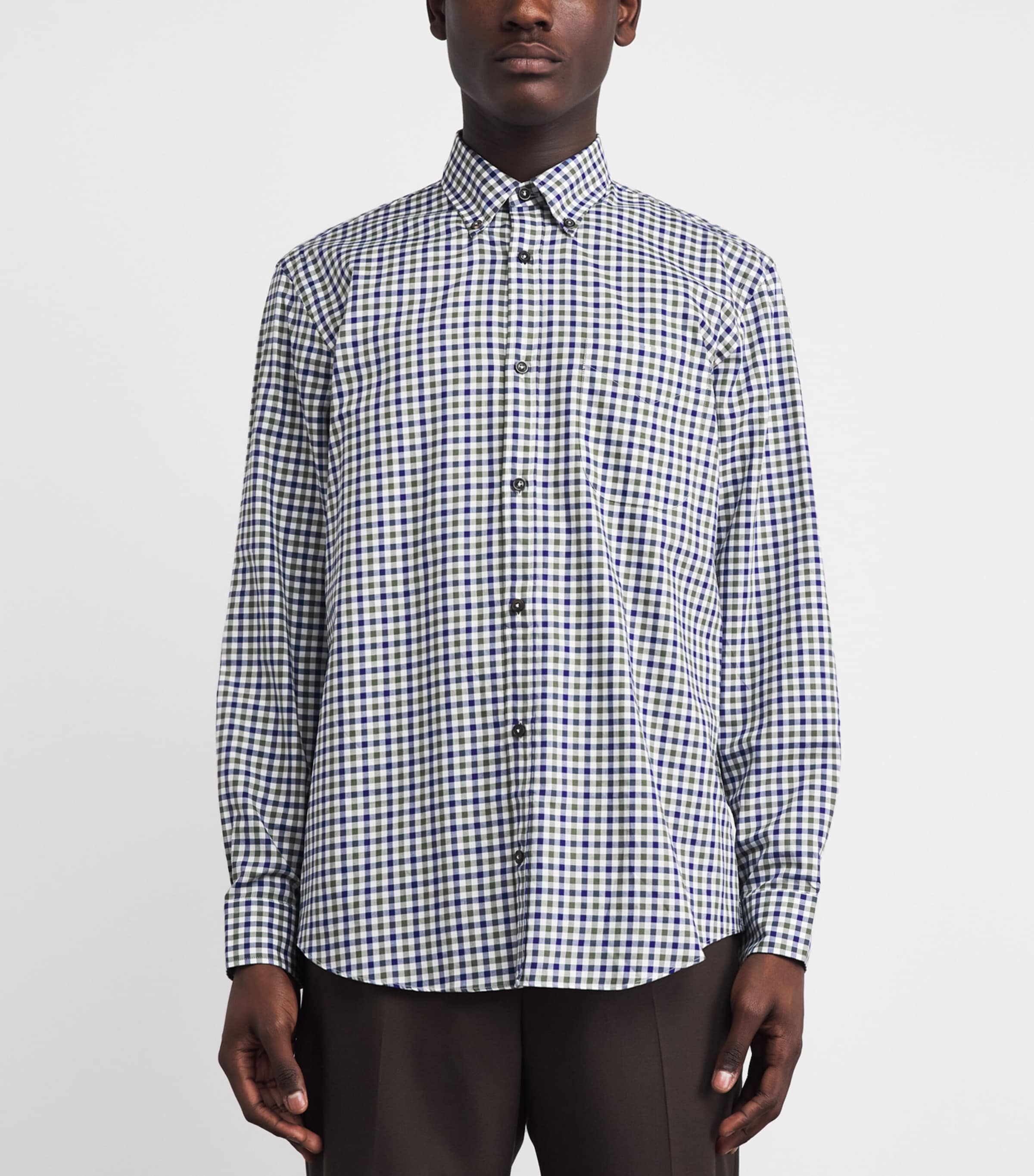 Purdey Mens Cotton Check Shirt Forest Green Image 4