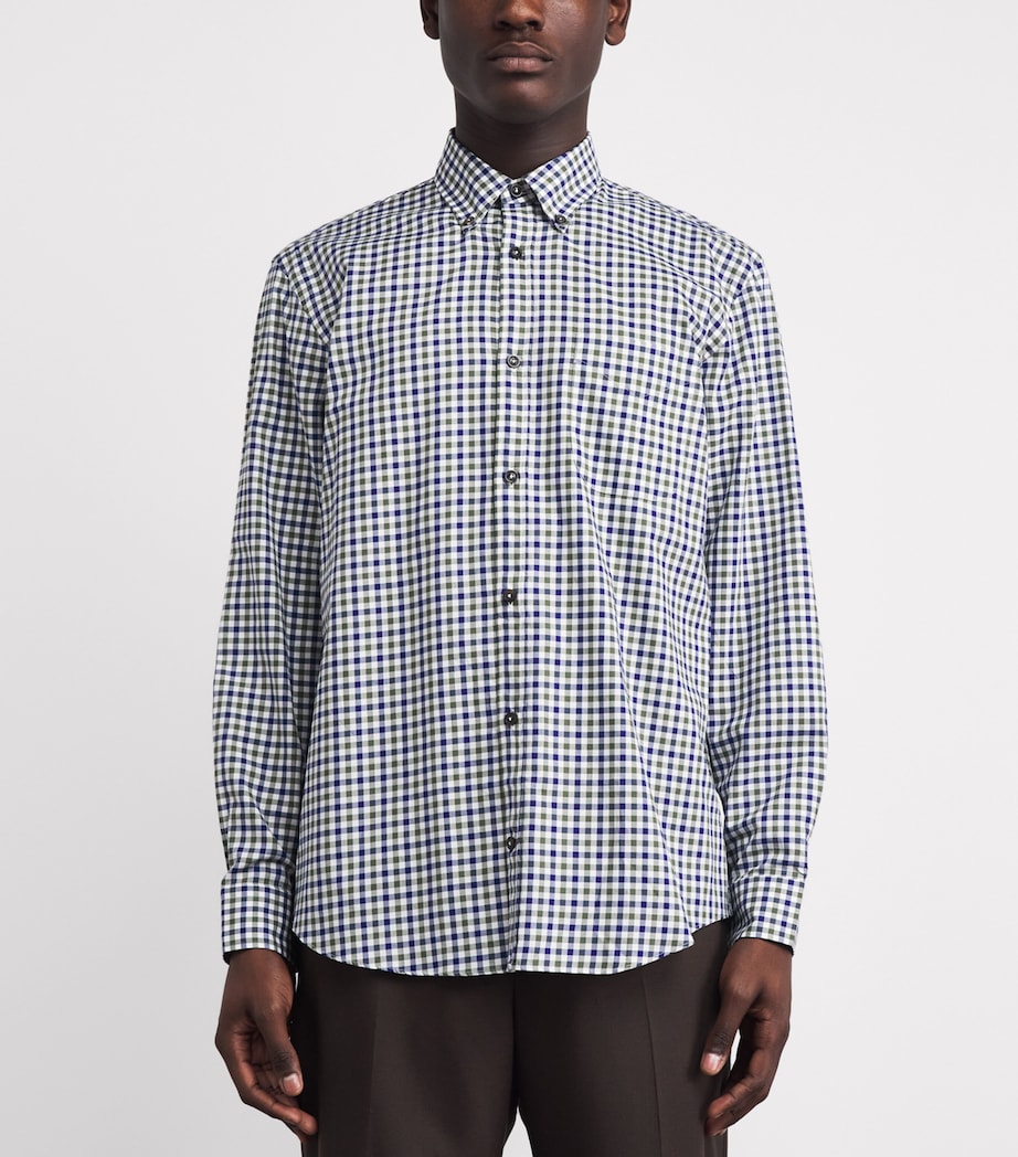 Purdey Mens Cotton Check Shirt Forest Green Image 4