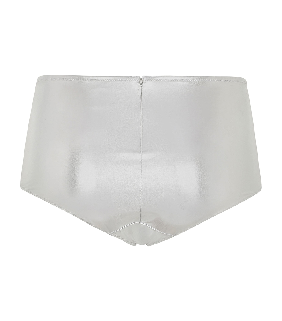 Dolce&Gabbana Womens Foiled Low-Rise Briefs Silver Image 3