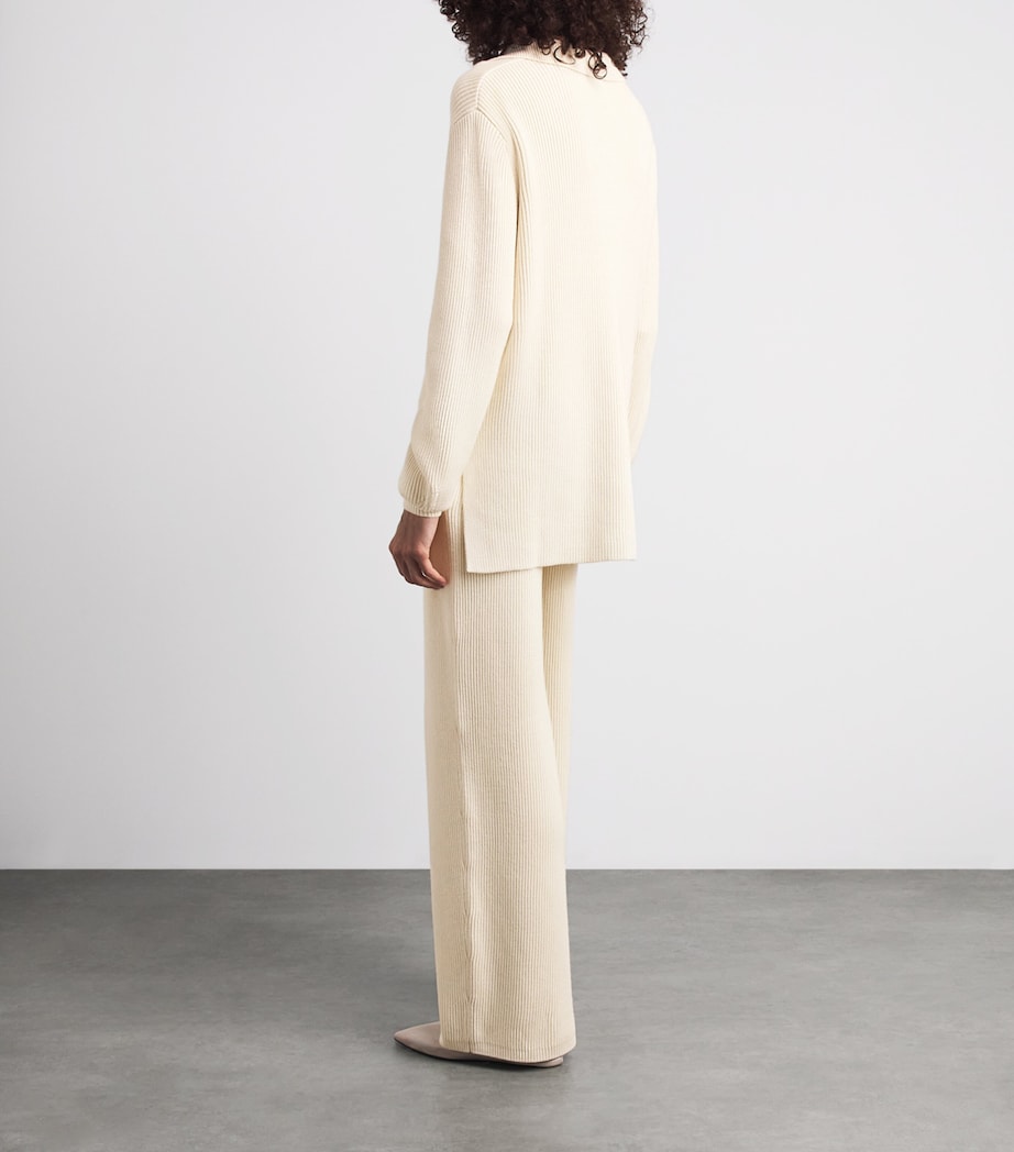 Olivia von Halle Womens Silk-Cashmere-Blend Hutton Pyjama Set Alaska Image 4