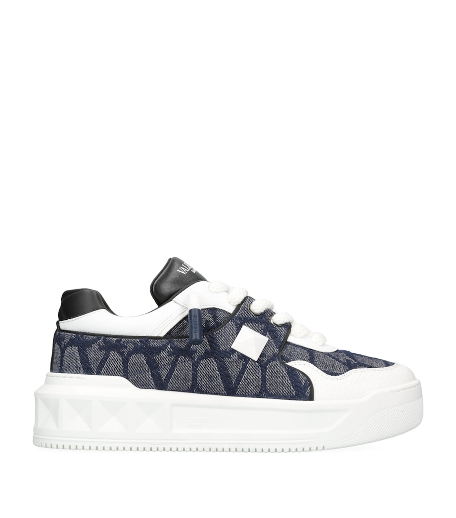 Valentino Garavani Toile Iconographe One Stud XL Sneakers Blue Other Image 1