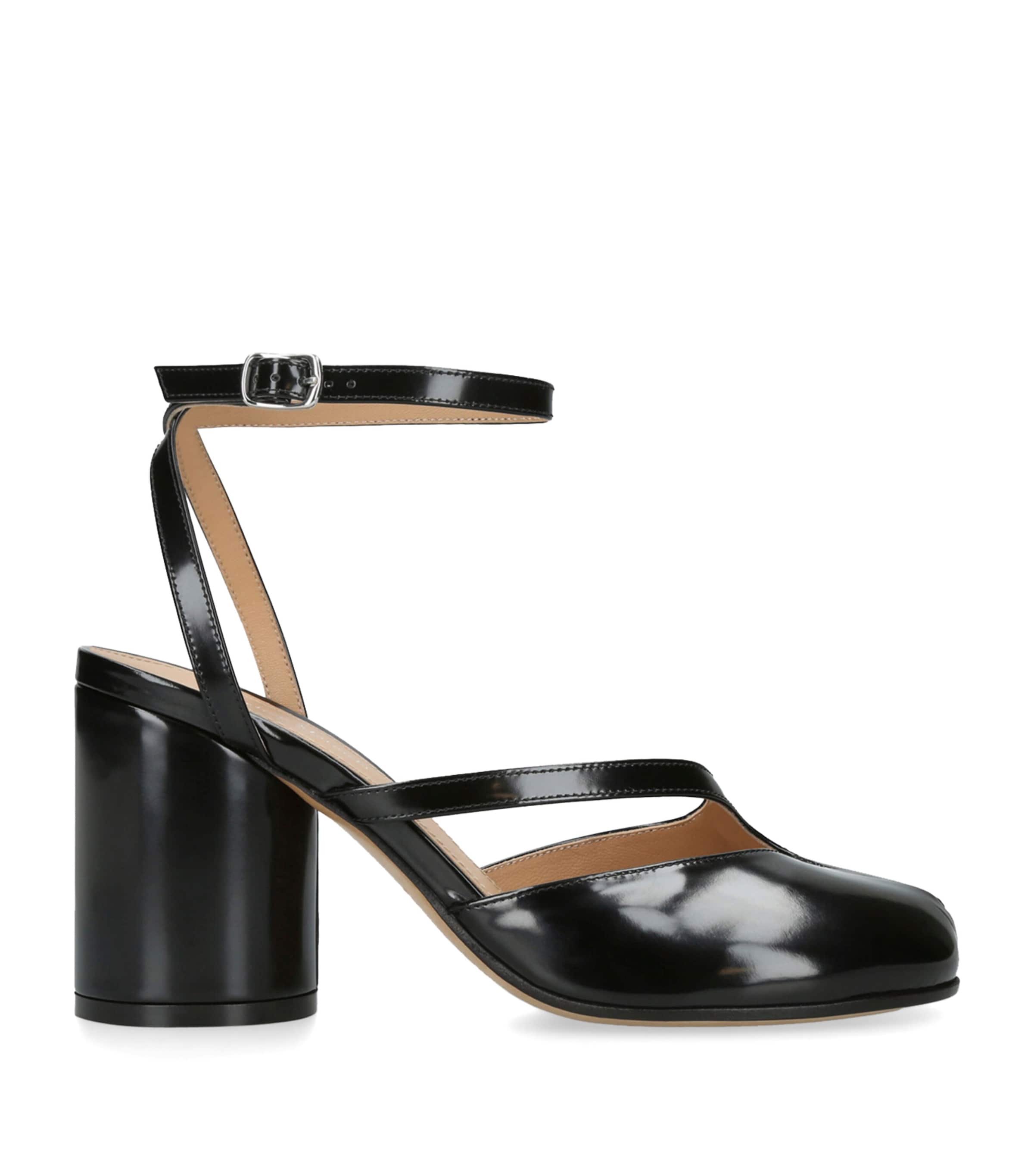 Leather Tabi Pump Sandals 80 BLACK Image 1