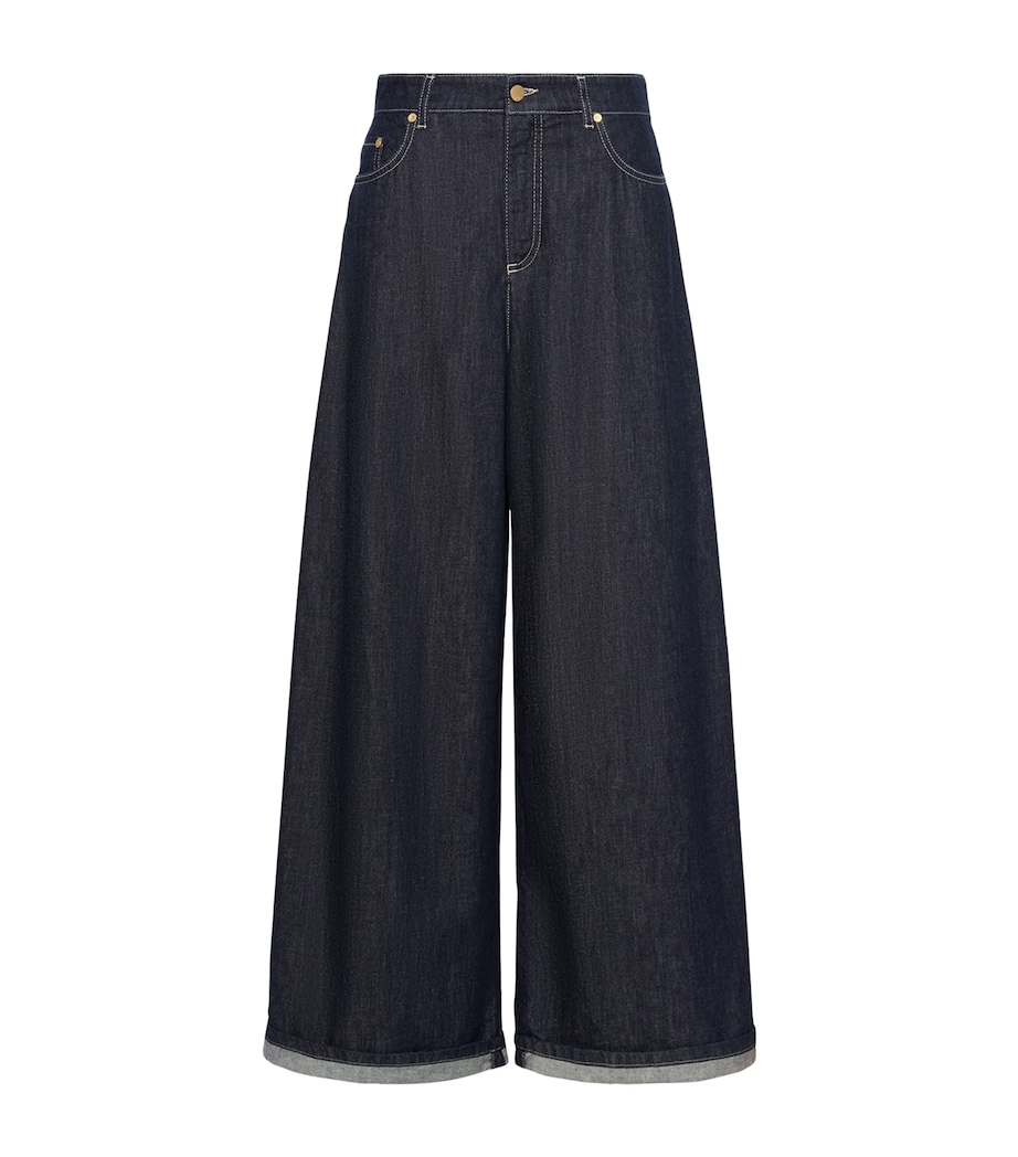 Max Mara Womens High-Waist Wide-Leg Jeans Ultramarine Image 1
