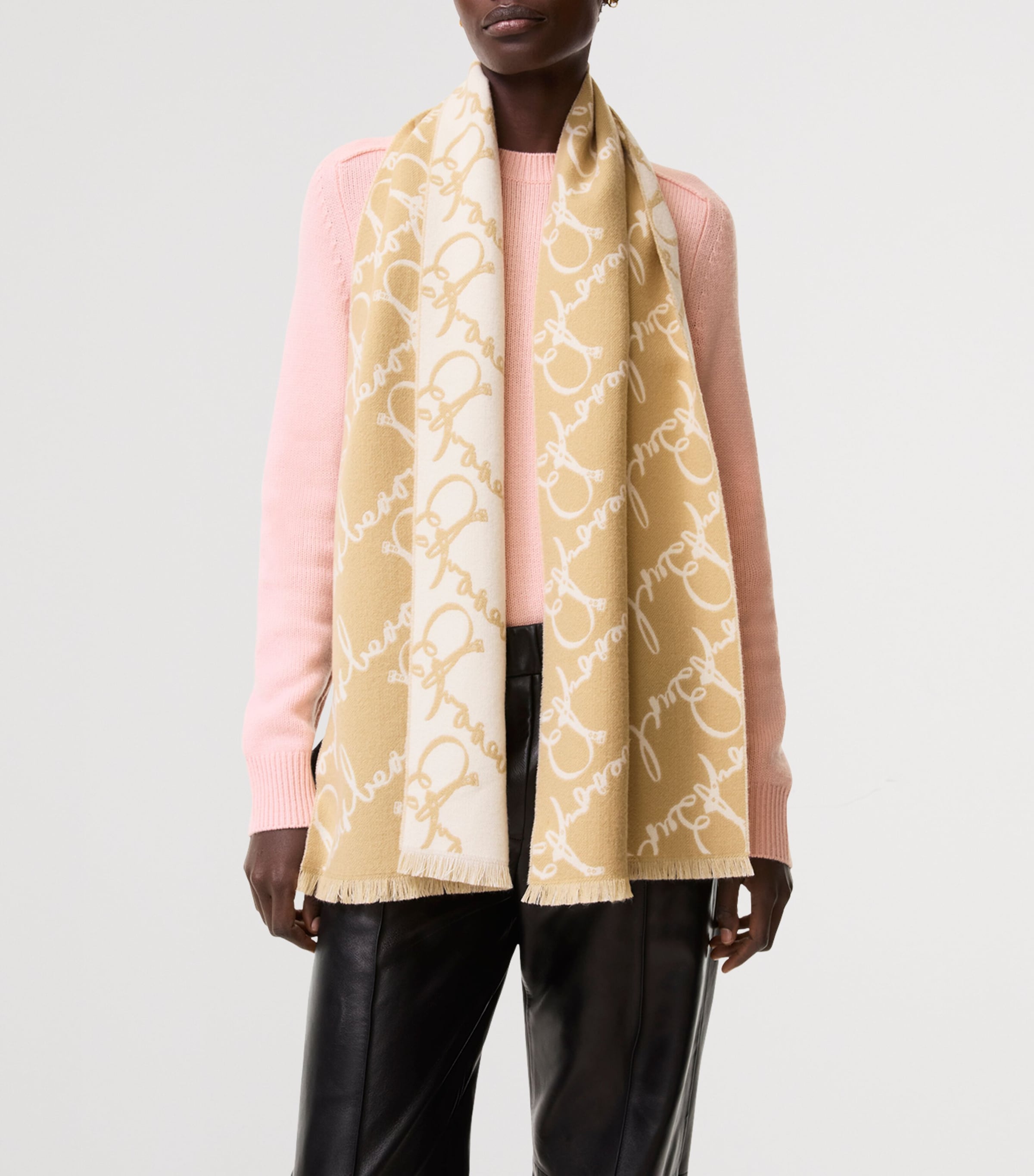 Burberry Wool Belt Logo Scarf Sand/neutral Image 3