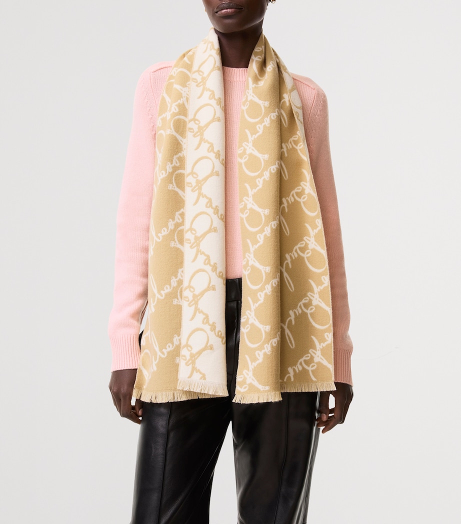 Burberry Wool Belt Logo Scarf Sand/neutral Image 3