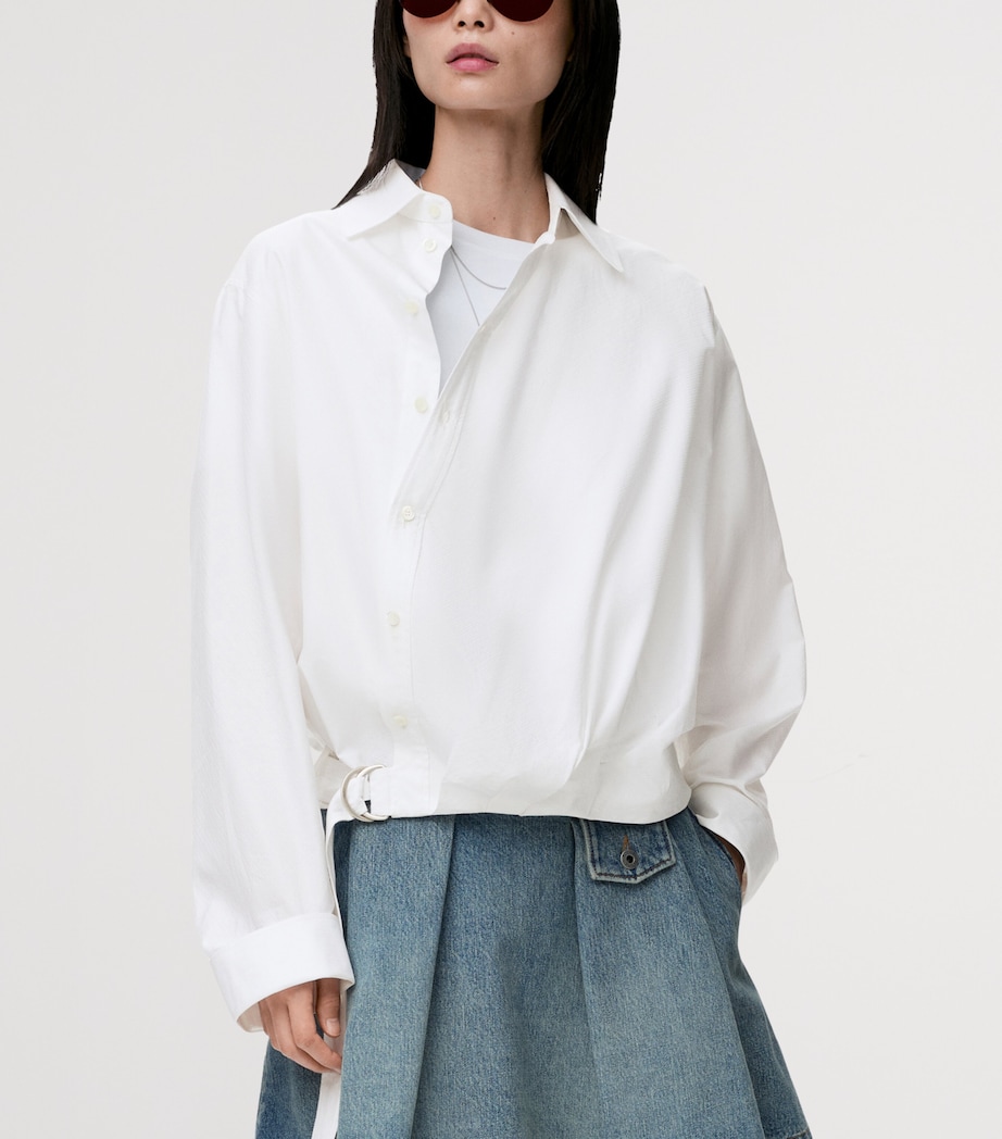 Cotton Asymmetric Shirt WHITE Image 3