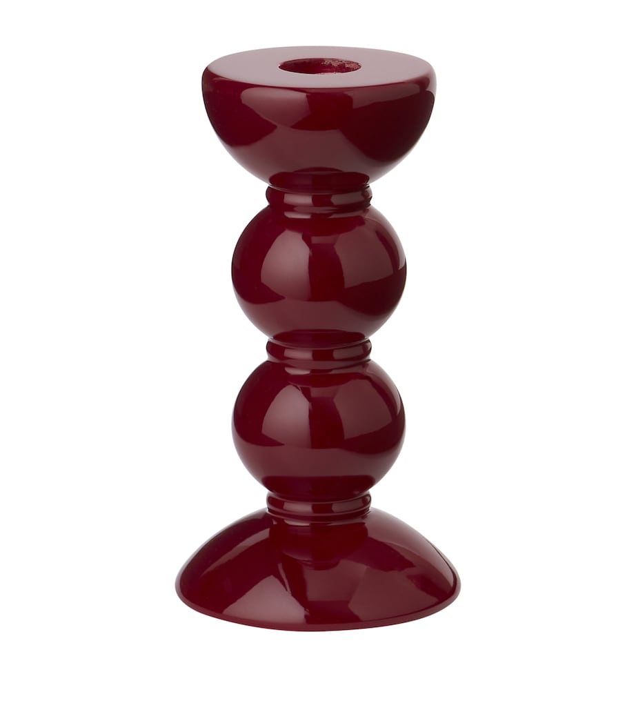 Addison Ross Medium Bobbin Candlestick Holder (14cm) Red Image 1