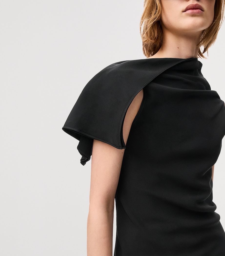LOEWE Womens Asymmetric Draped Top Black Image 5