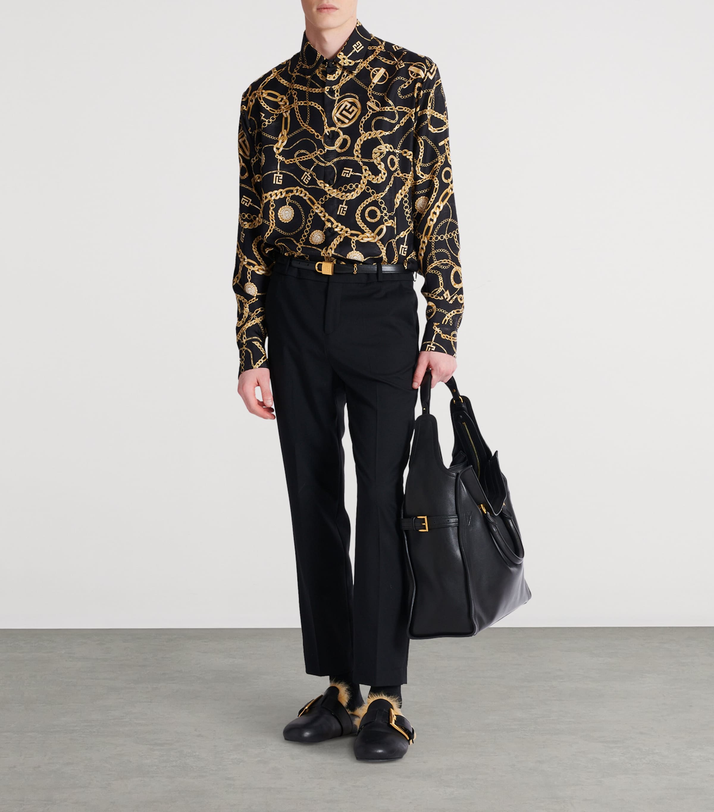 Wool Slim Tailored Trousers 0PA NOIR Image 3