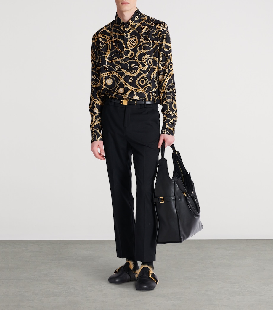 Wool Slim Tailored Trousers 0PA NOIR Image 3