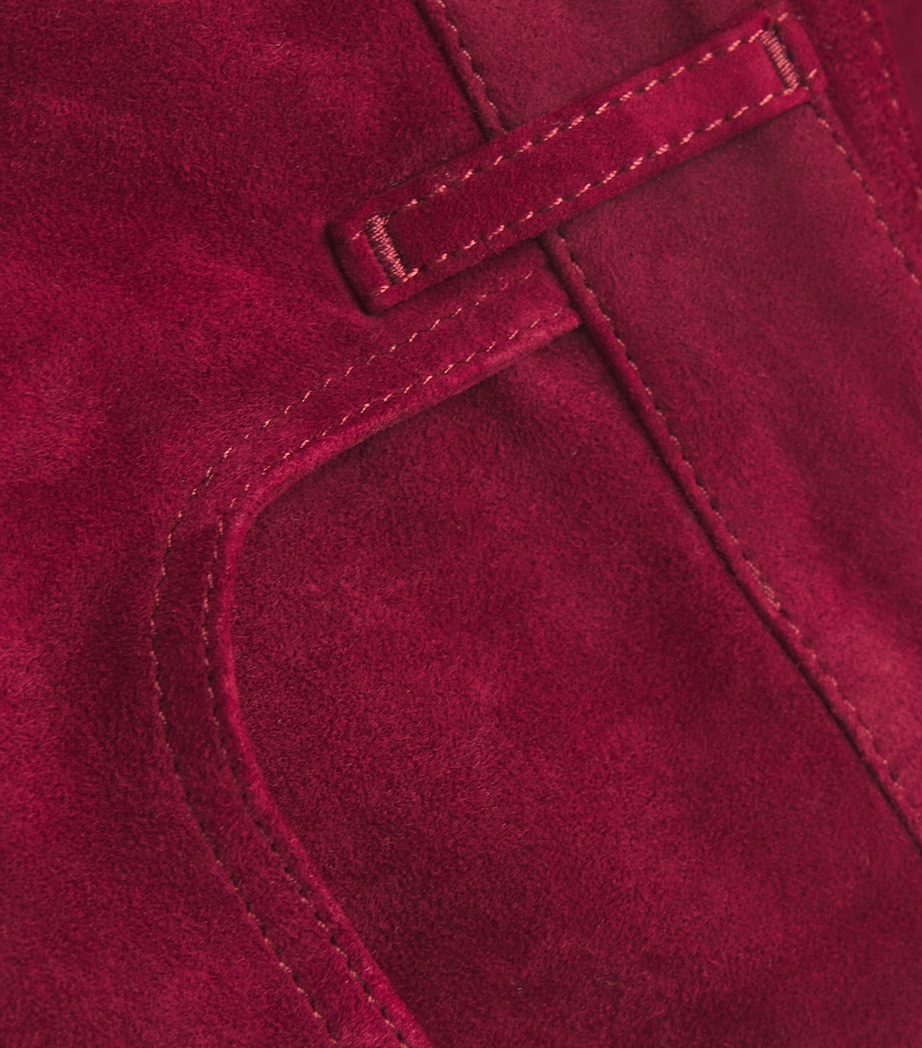 Suede Duke Stretch Slim Trousers RUBY Image 5