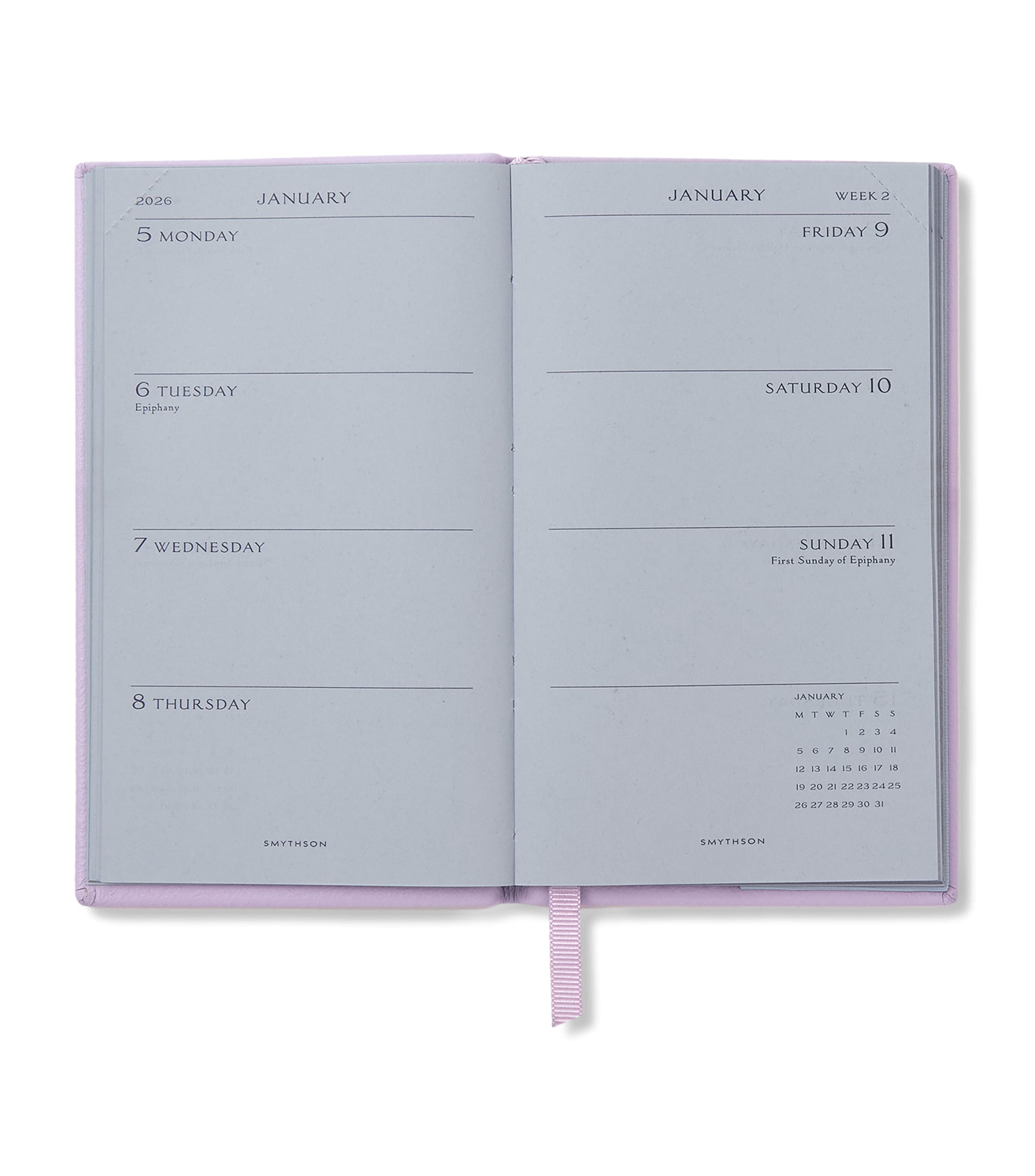 Panama Leather Weekly Diary 2026 LILAC Image 2