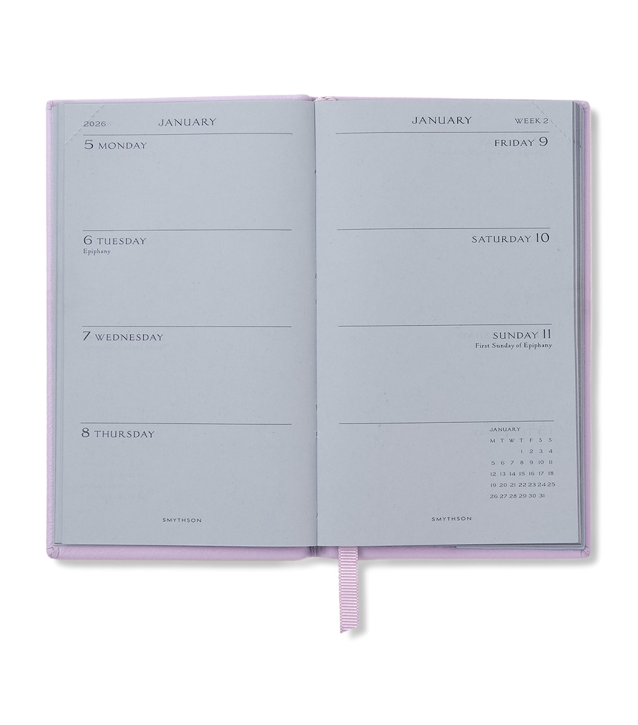 Panama Leather Weekly Diary 2026 LILAC Image 2