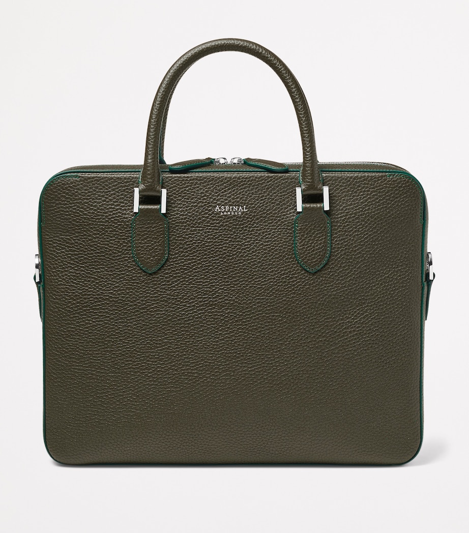 Leather Mount Street Briefcase Bag FORESTGREEN Image 2