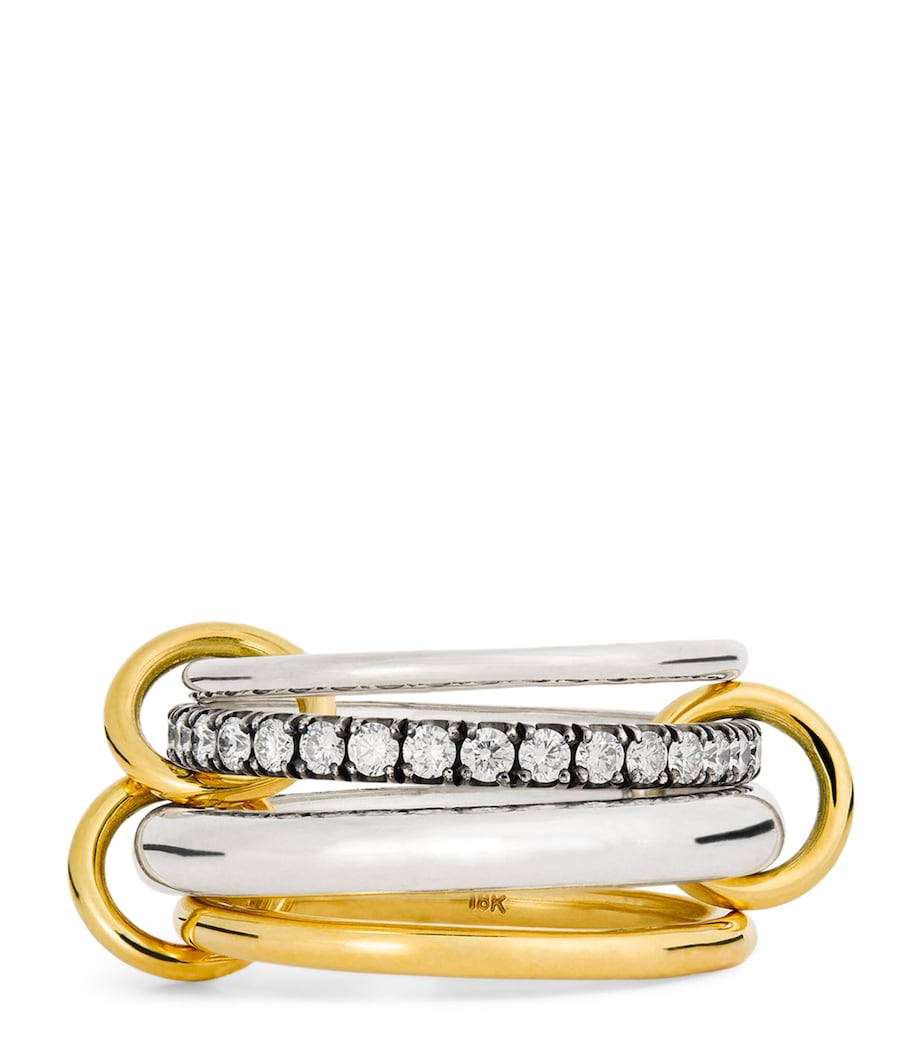 Yellow Gold, Sterling Silver and Diamond Janssen Ring YELLOW GOLD Image 1