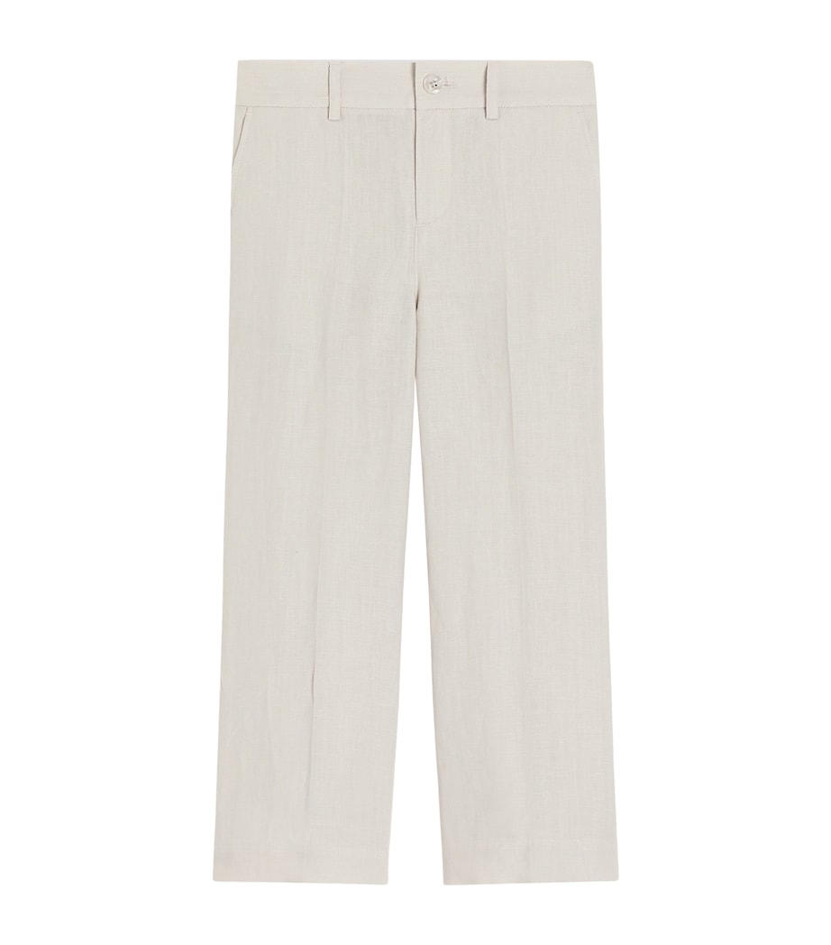 Dolce&Gabbana Kids Linen Trousers (8-14 Years) Beige Image 1
