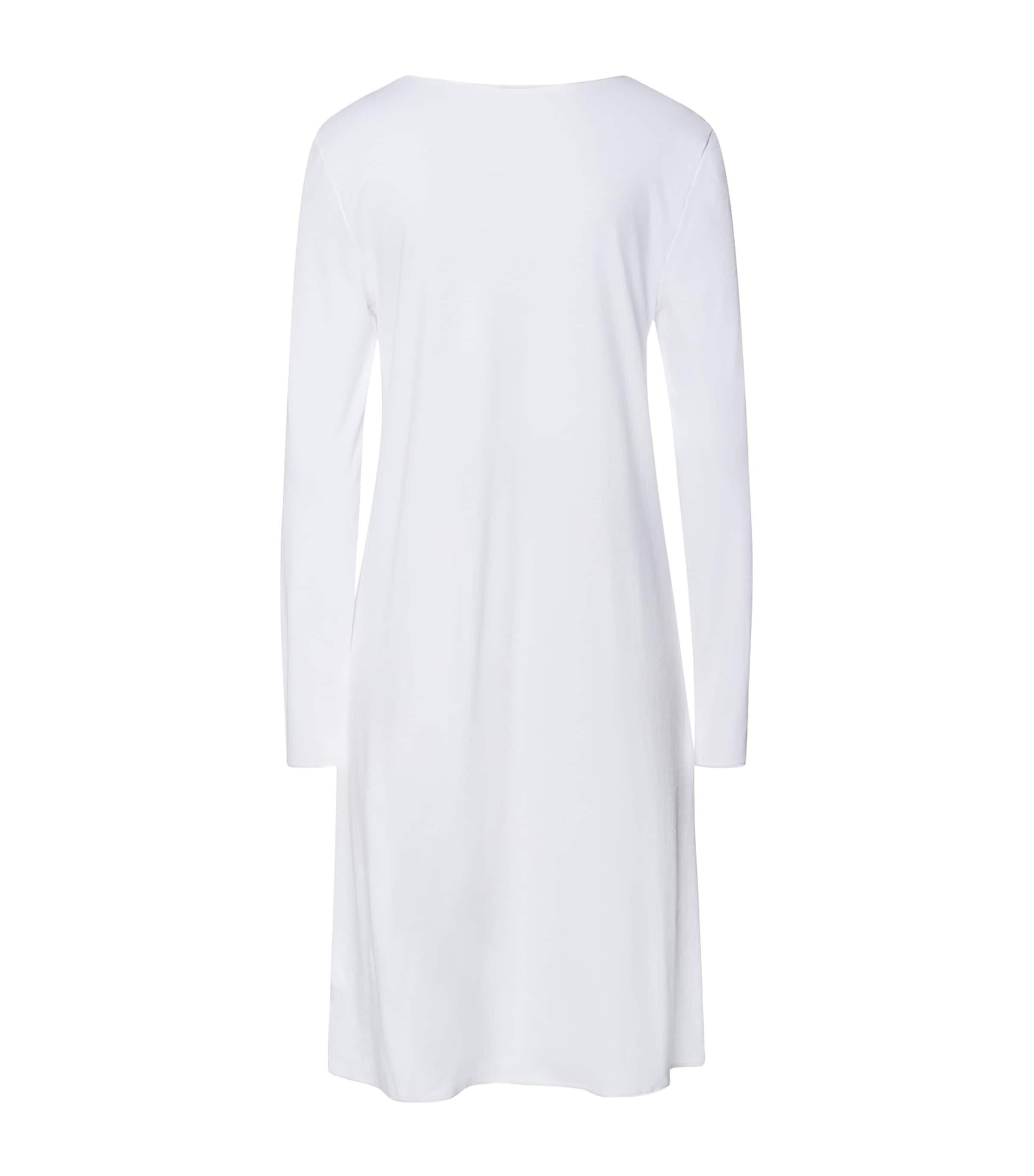 Long-Sleeve Cotton Silk Nightdress WHITE Image 2