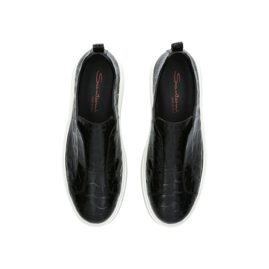 Crocodile Leather Clean Icon 2.0 Sneakers BLACK Image 4