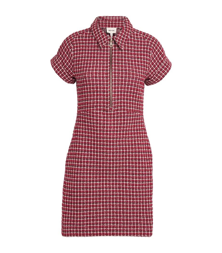 ME+EM Womens Fit-and-Flare Jacquard Mini Dress Pomegranate Red Image 1