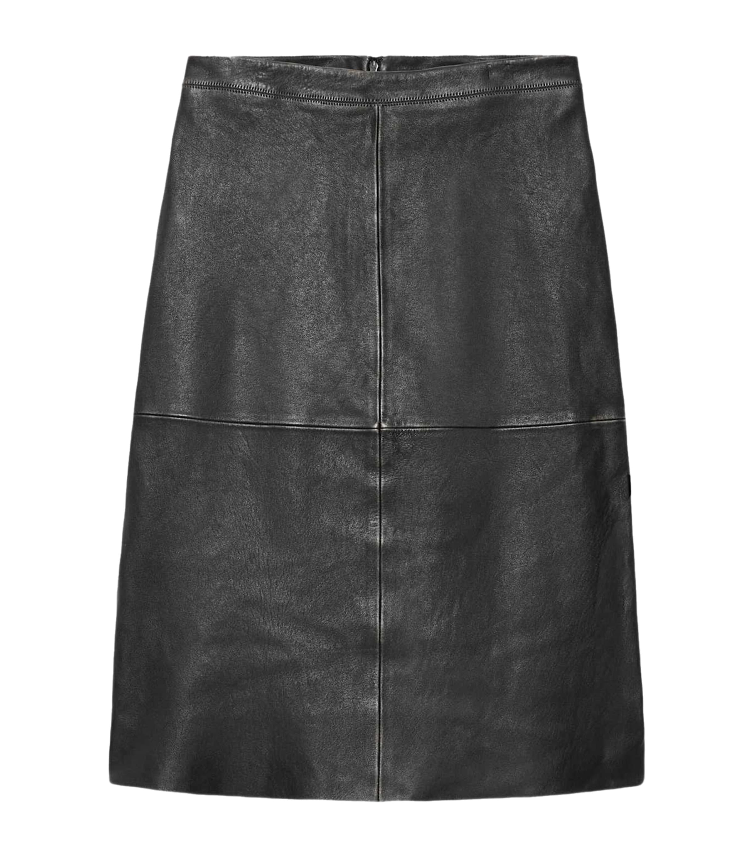 AllSaints Leather Olivia Midi Skirt Black/brown Image 1