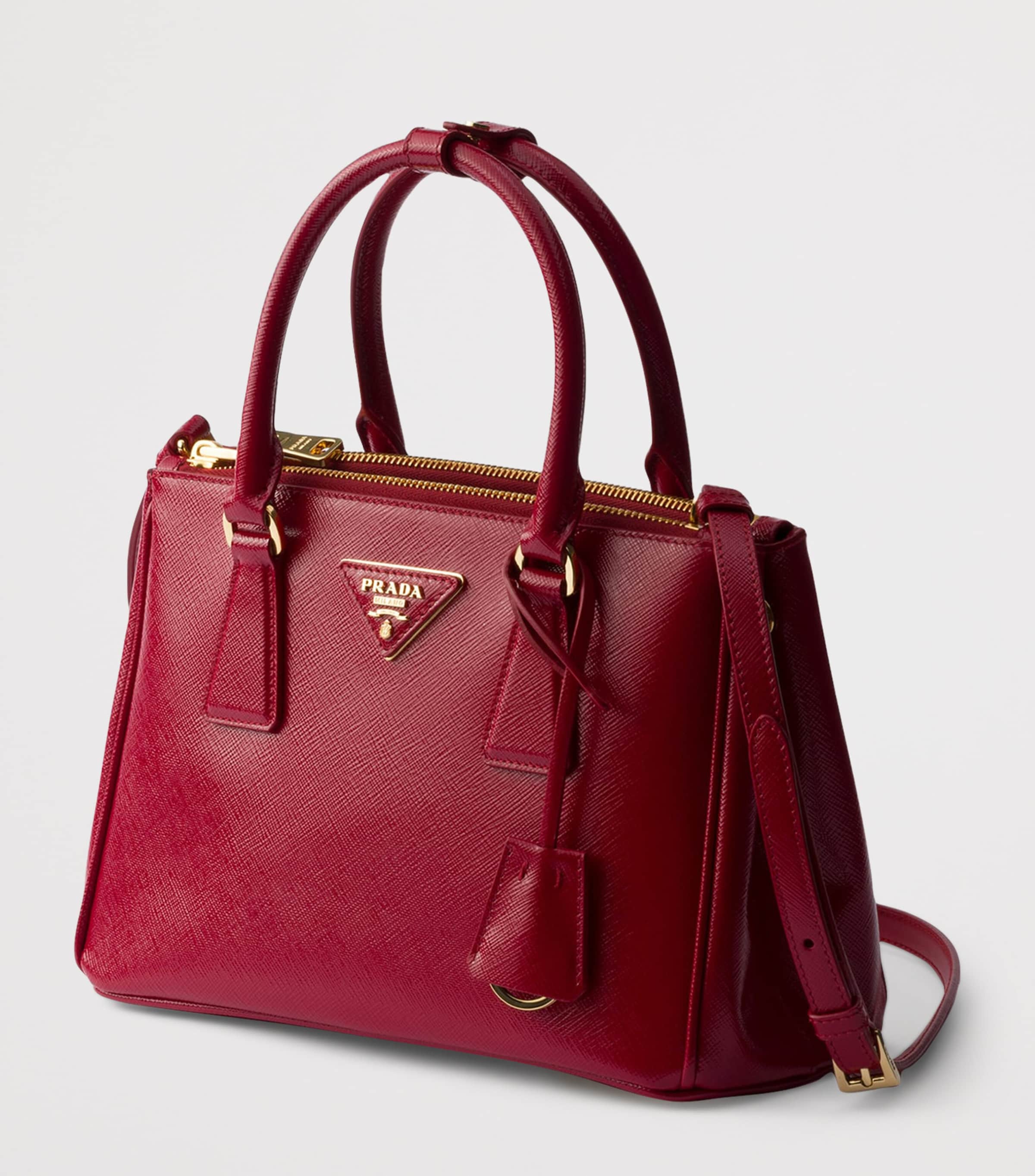 Small Patent Saffiano Leather Galleria Top-Handle Bag F0E06 Image 2