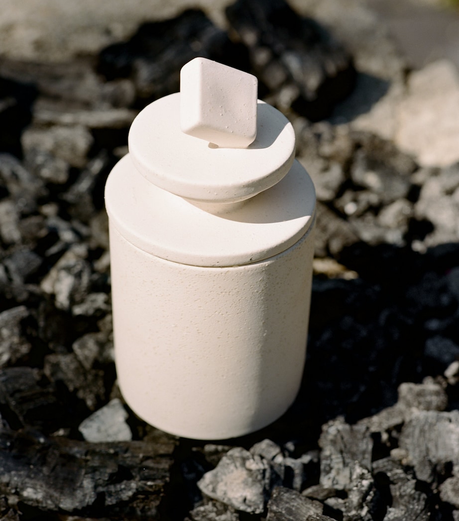 Capricorn Log Fire Candle (240g) WHITE Image 2