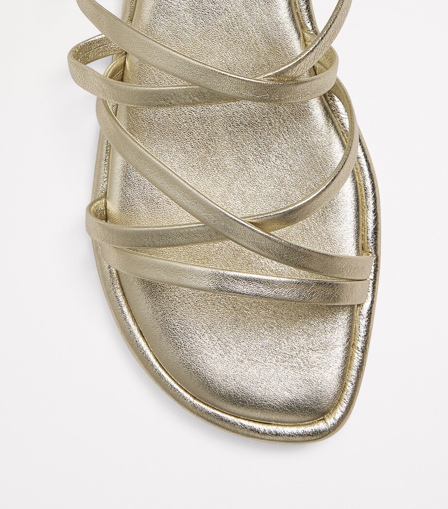 Metallic Leather Gladiator Sandals GOLD Image 5