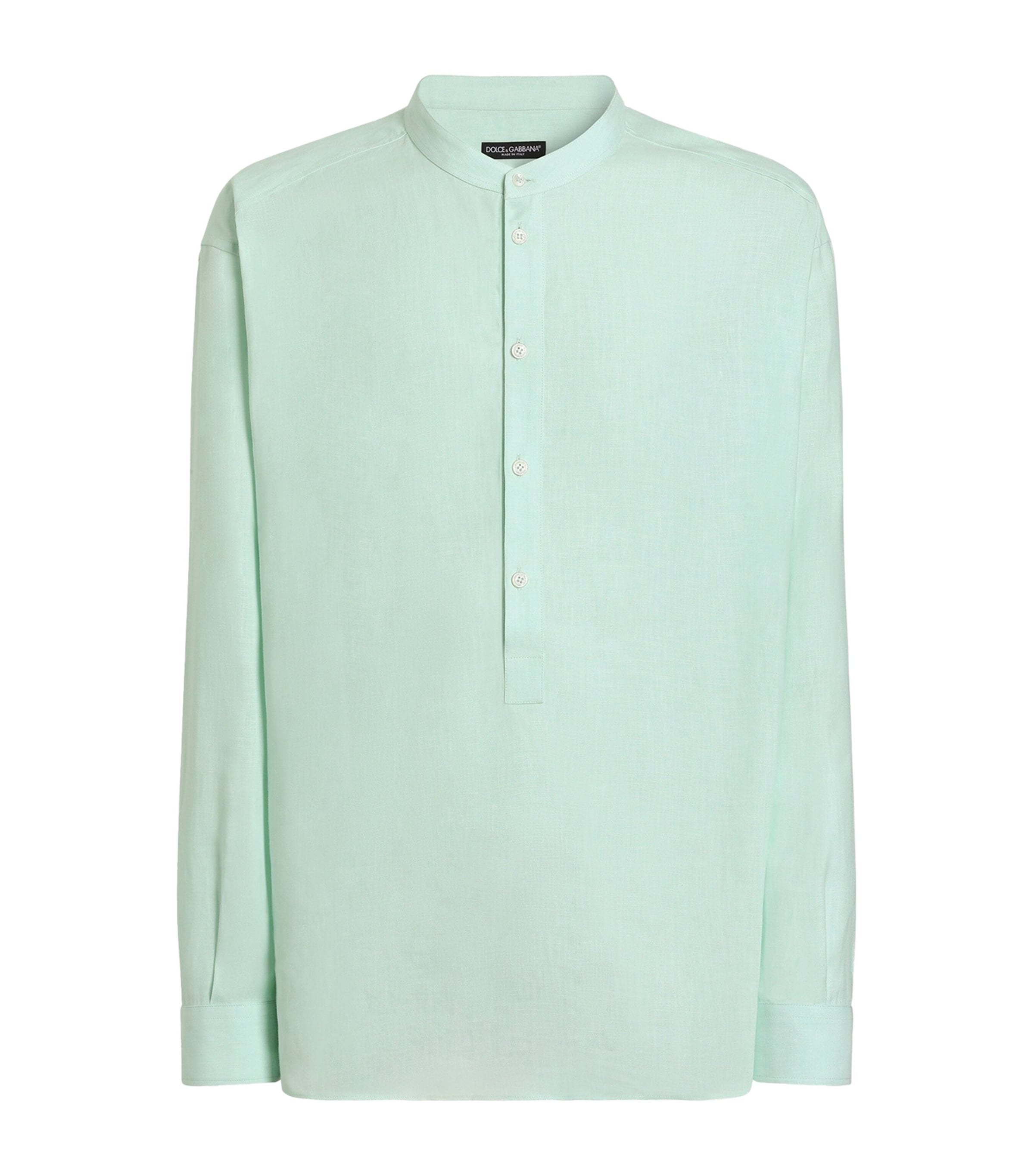 Dolce&Gabbana Mens Linen Shirt Water Light Bl Image 1