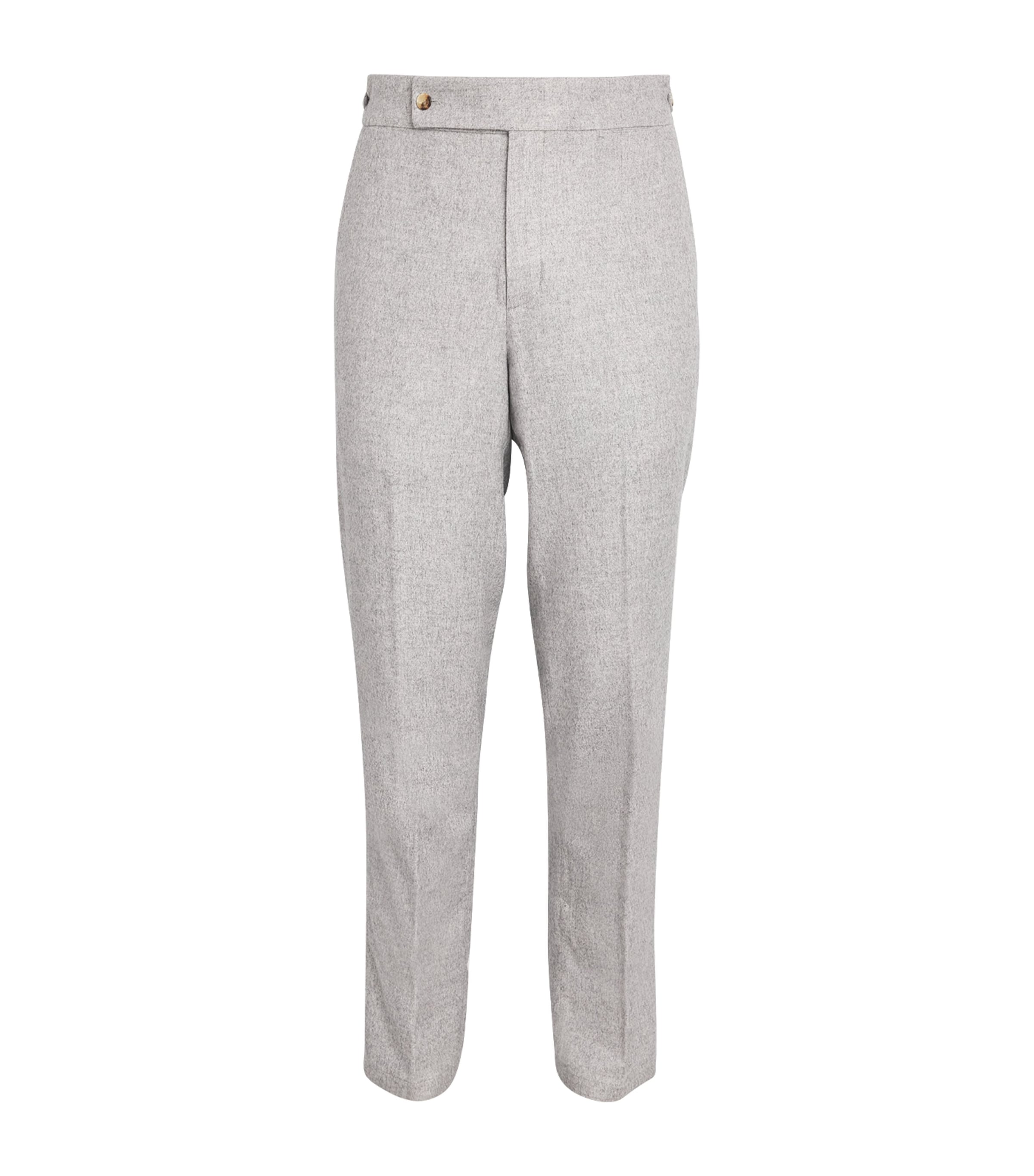 Colombo Silk-cashmere Straight Trousers In Grey