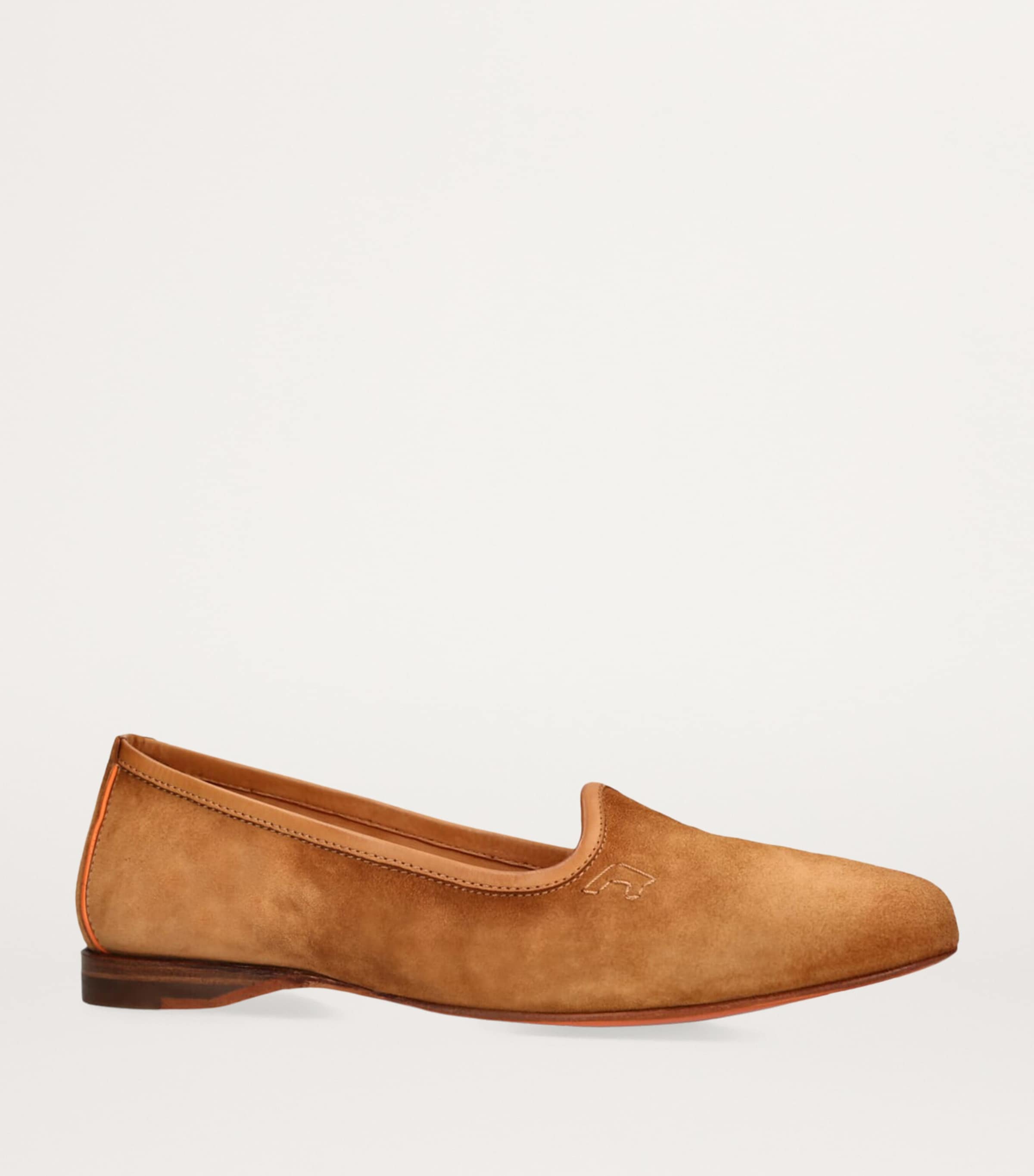 Santoni Suede Andrea Slippers Mid Brown Image 3